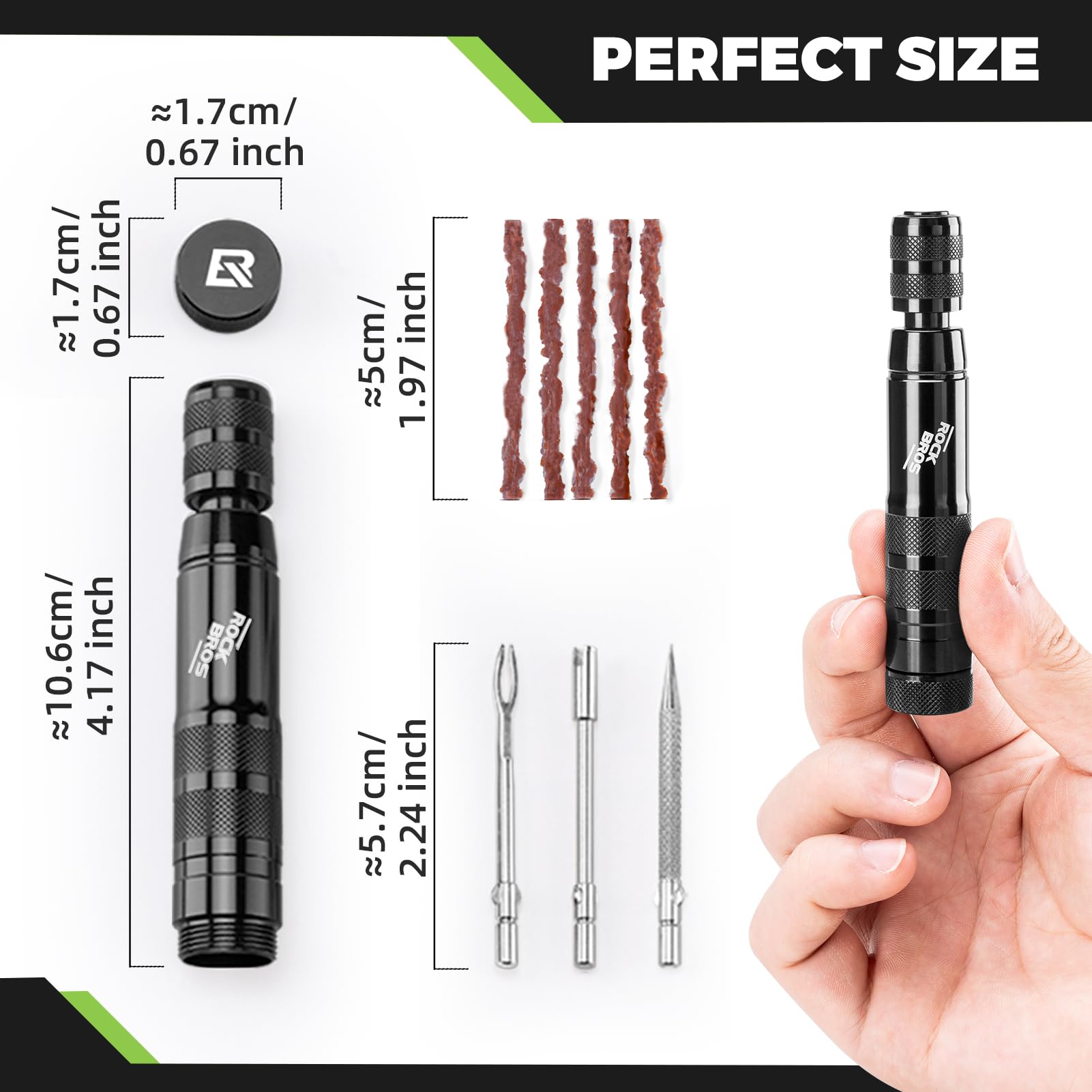 ROCKBROS Aspirapolvere Bici – Strumento Riparazione Pneumatici In Lega Alluminio, Toppa Per Tubeless E Kit Emergenza