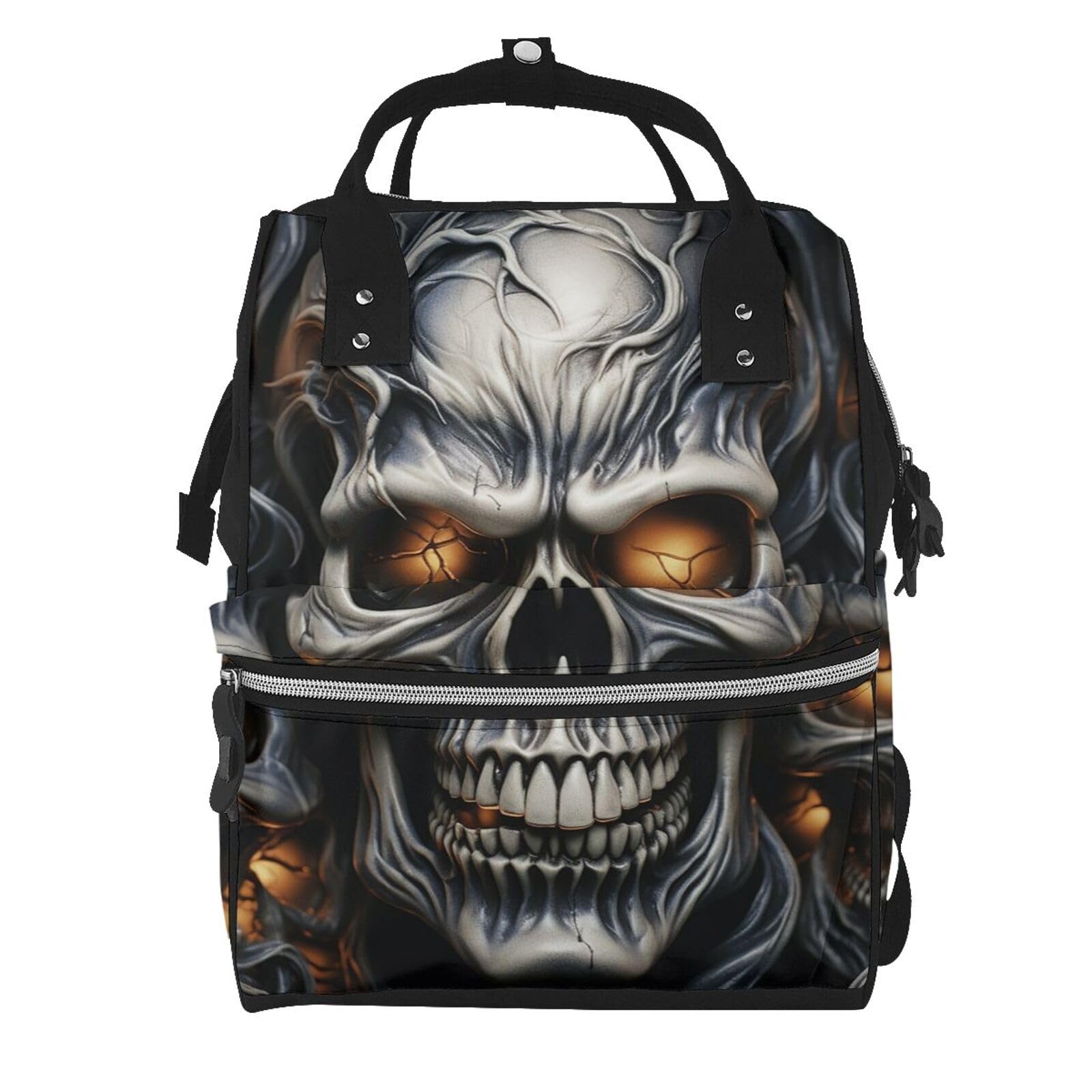 Sac à dos pour maman grand format imprimé tête de mort style décontracté