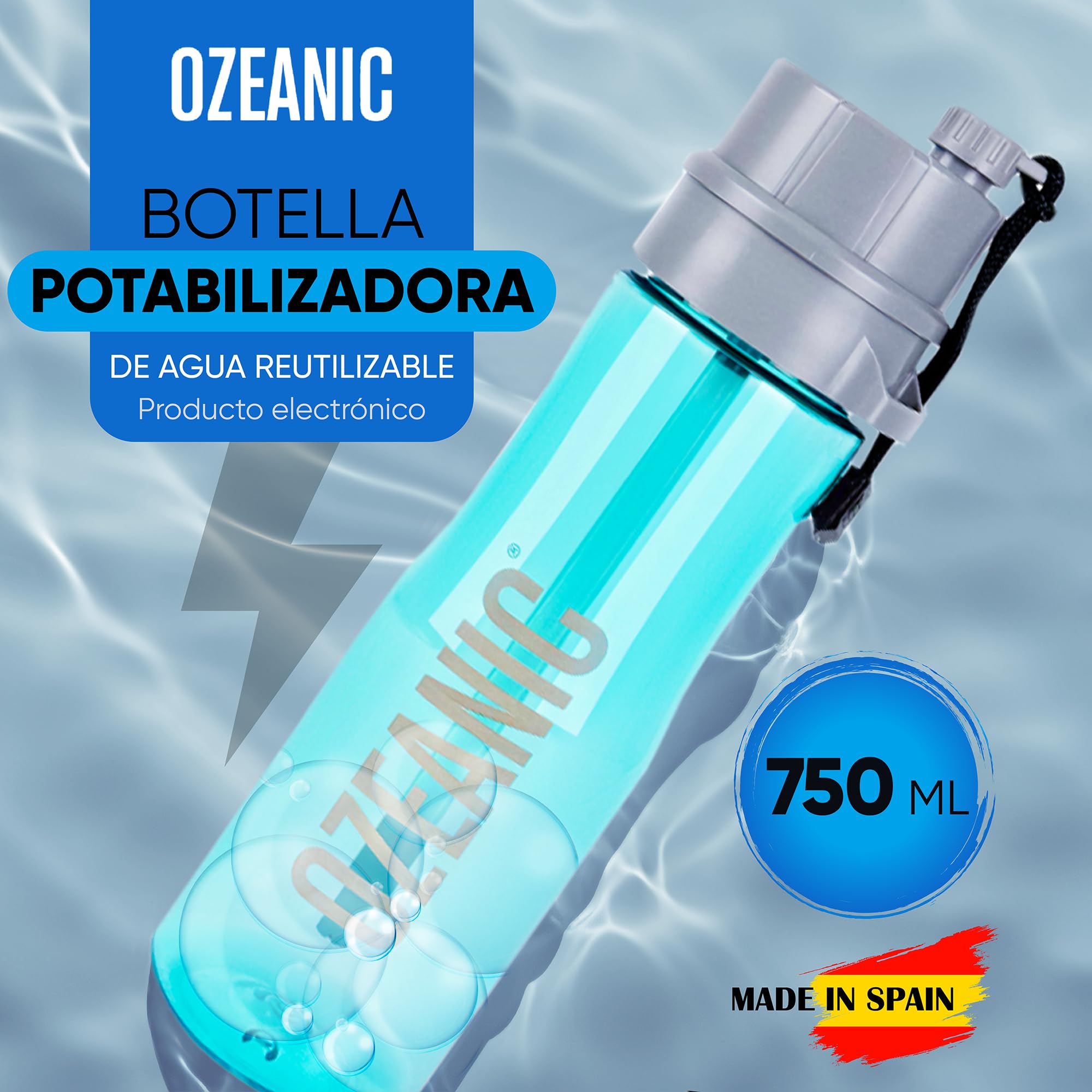 Bouteille purificatrice d'eau Haute capacité pour Boire de l'eau Propre à Tout Moment et en Tout Lieu