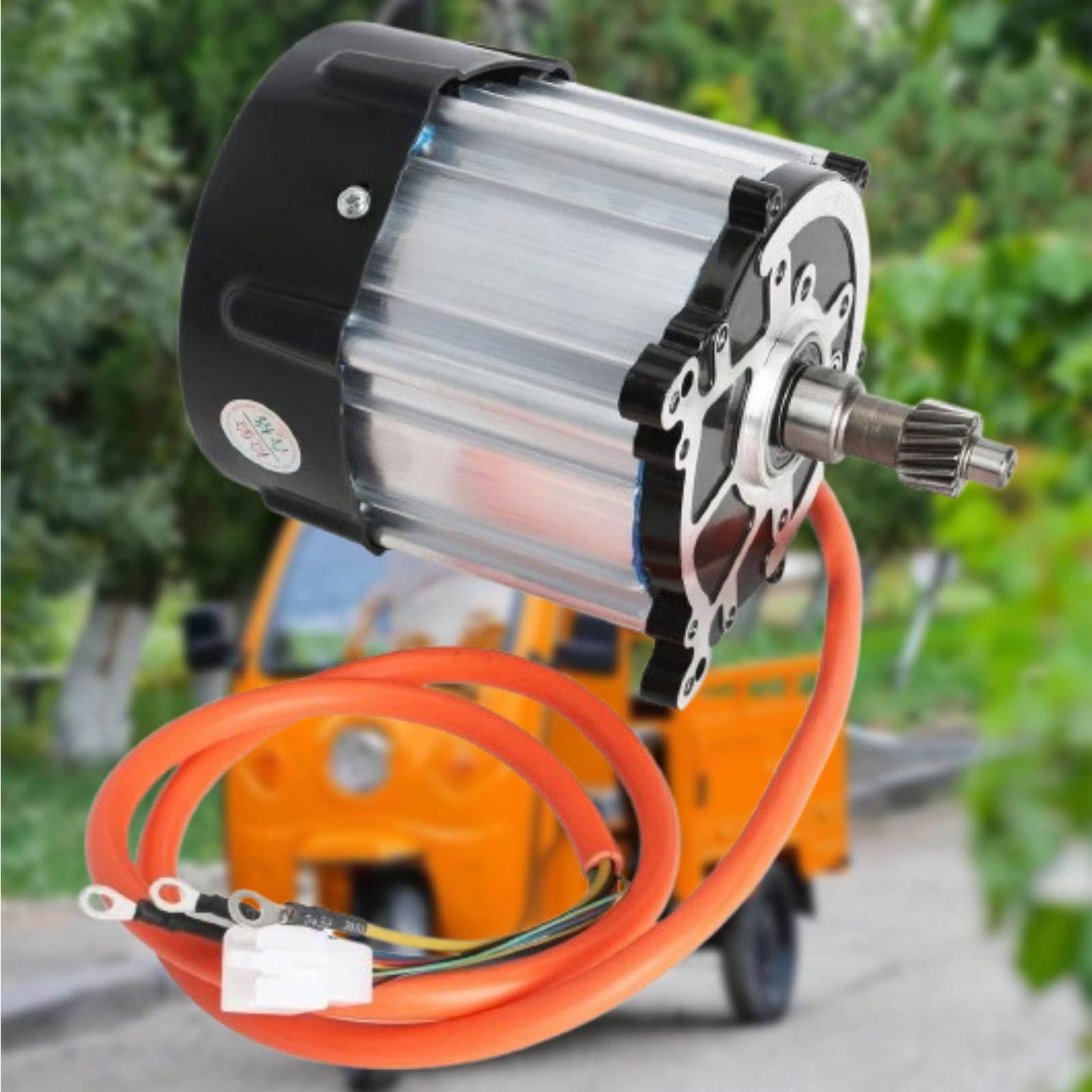 MhWrughts Permanent Magnet Brushless DC Motor Pure Copper Coil 1000W-2000W High Torque Output for Electric Rickshaw Tricycle Replacement 48v-1200w