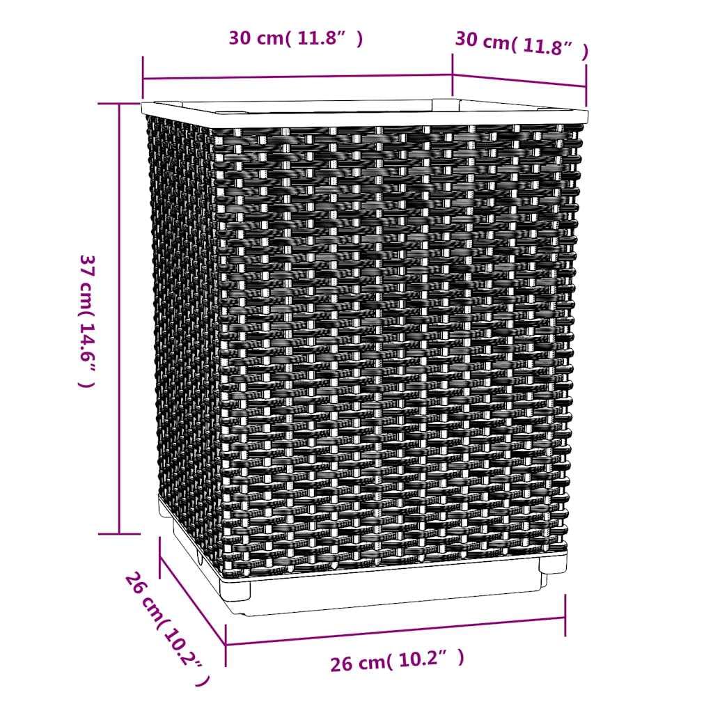 Set di 2 vasi per piante, 30 x 30 x 37 cm, in polipropilene, robusti vasi da fiori per giardino, balcone e terrazza, fioriere rettangolari per piante ed erbe aromatiche