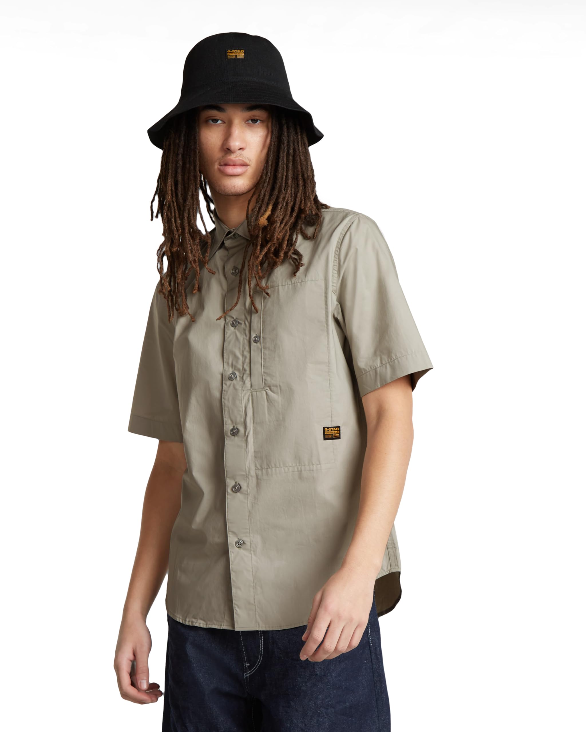 G-Star Men's G4A Slim Shirt , Grey (elephant skin D24306-4481-G106), L