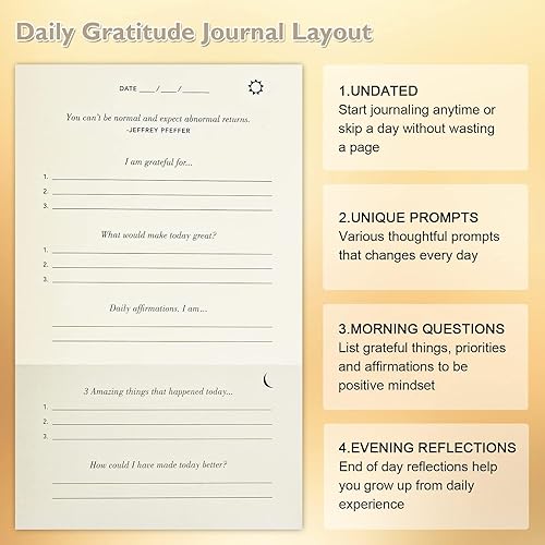 Miniatura 2 de The Gratitude Journal, manifestation journal, Daily Journal with Prompts for Affirmation, Happiness, Mindfulness, Positivity, Wellness, Undated Beige