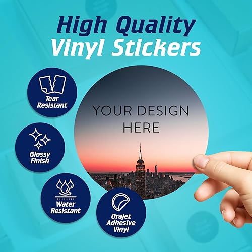 Vista 1176 de DayStar Custom Signs & Design - 100 adhesivos de vinilo personalizables, con texto, imagen, diseño y logotipo; adhesivos para logotipo de embalaje