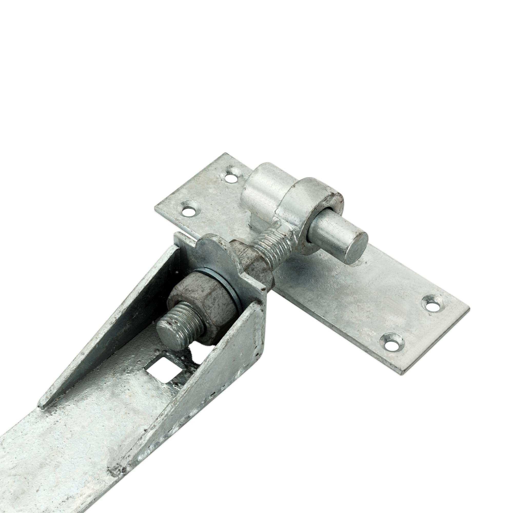 Infinity Decor Par de bisagras ajustables de gancho y banda con acabado galvanizado, kit resistente, ideal para puerta de madera, puerta de garaje, puerta de jardín (24 pulgadas)