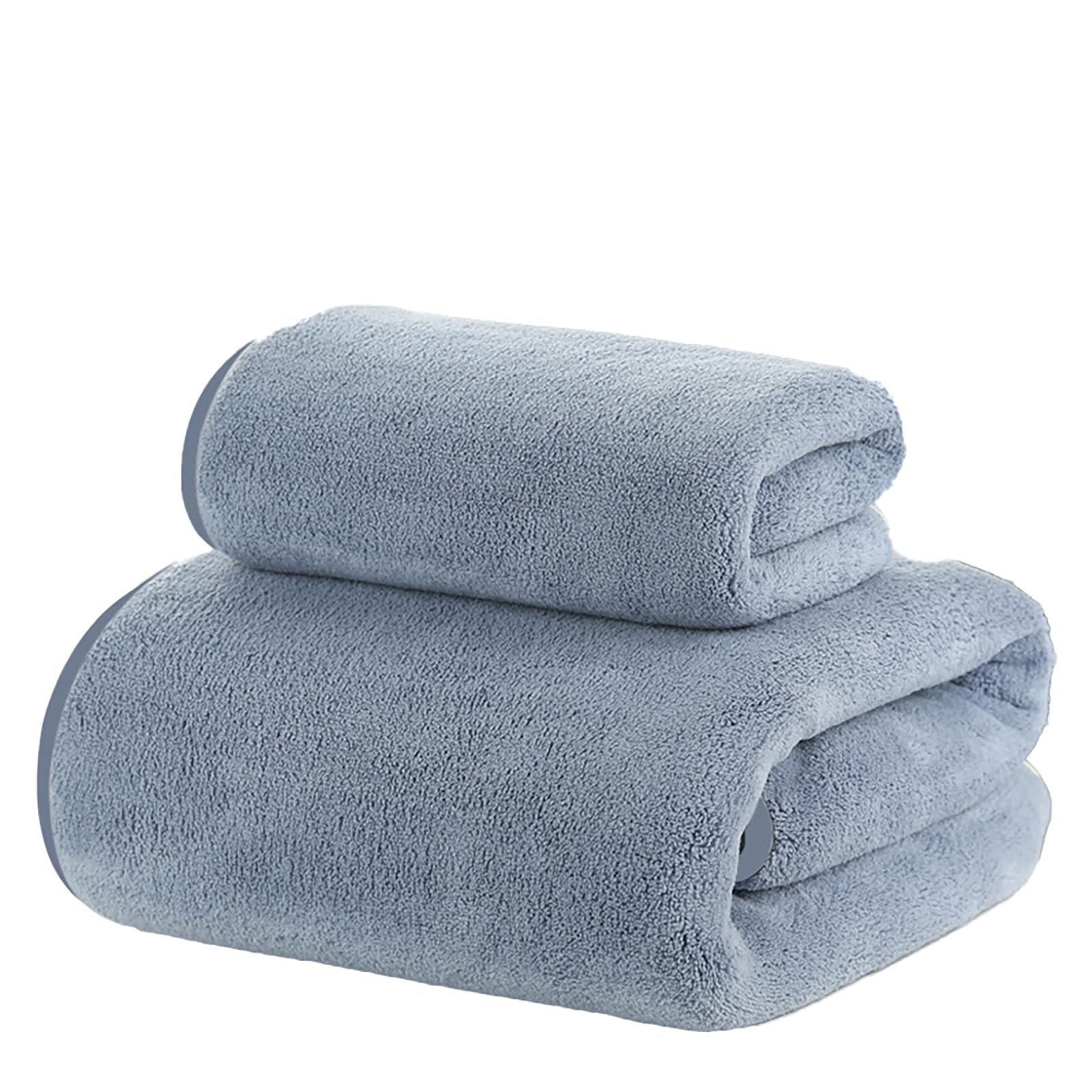 Serviette de douche haut de gamme en polaire corail gris confort absolu lot de 2