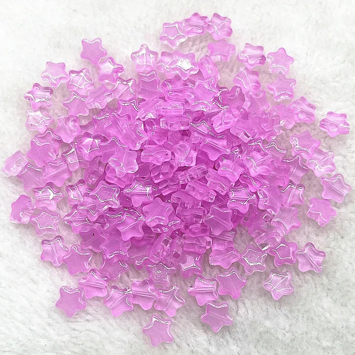 HUIOYG 30pcs 8mm Star Glass Beads Loose Spacer Bead for Jewelry Making Bracelets