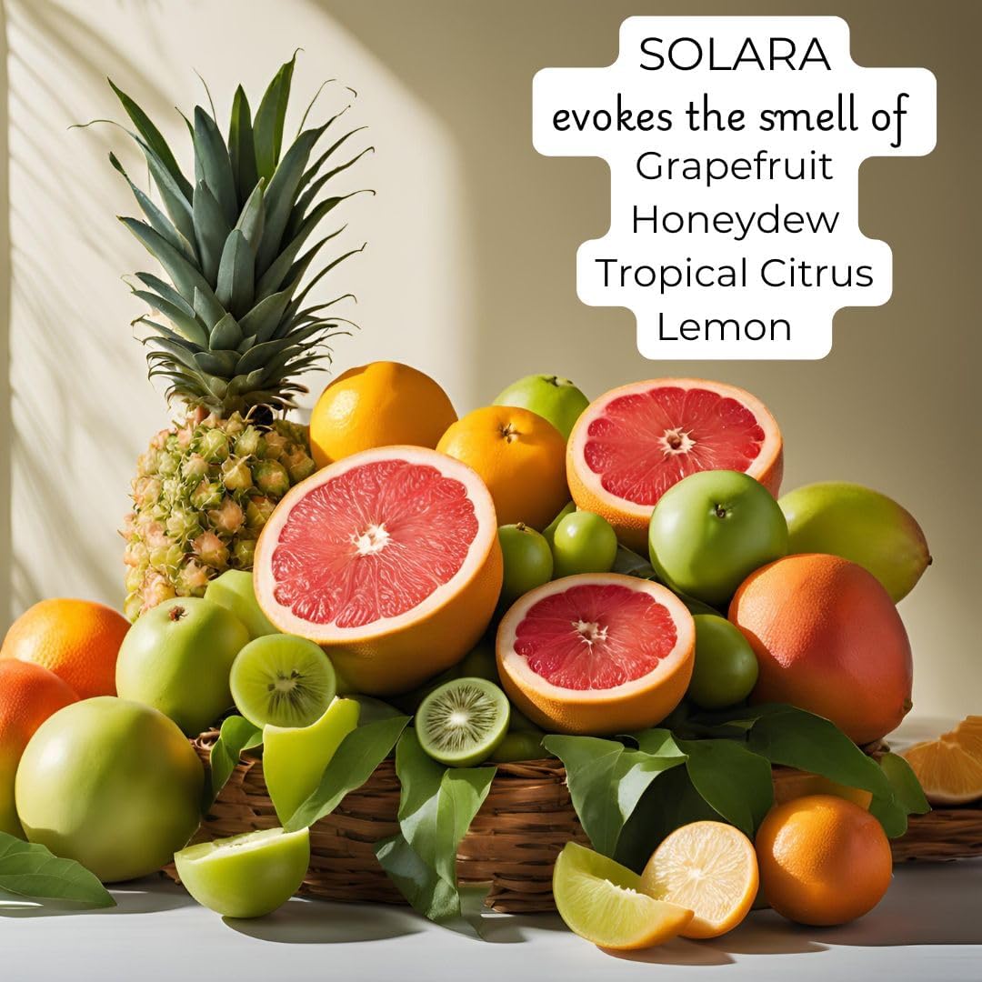 Solara | Honeydew Melon Grapefruit Autumn Citrus | Mia + Gemma Co. Beeswax Soy Blend Candle | 10oz Non Toxic & Cruelty Free Cotton Wick 65+ Hours Clean Burn Handcrafted Home Gifts for Fall Holidays
