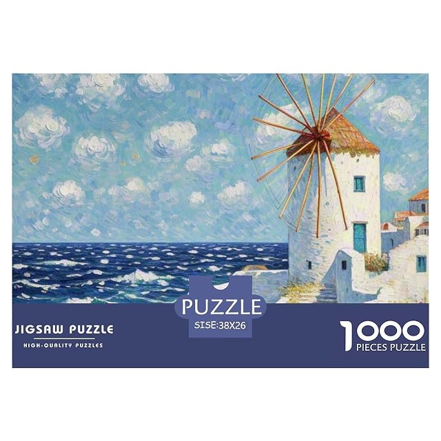 Molino de Viento 1000 Piezas Rompecabezas Arquitectura A Partir De 14 Años Exclusivo Alta Definición Regalo…