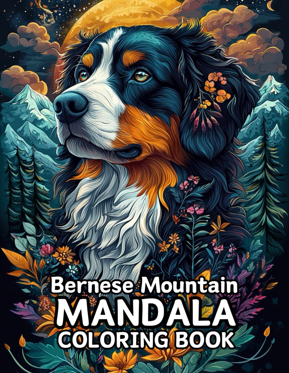Bernese Mountain Dog Mandala Coloring Book: 120 Pages of Stunning Designs Celebrating the Gentle and Majestic Bernese Mountain Dog (8.5 x 11 inches)