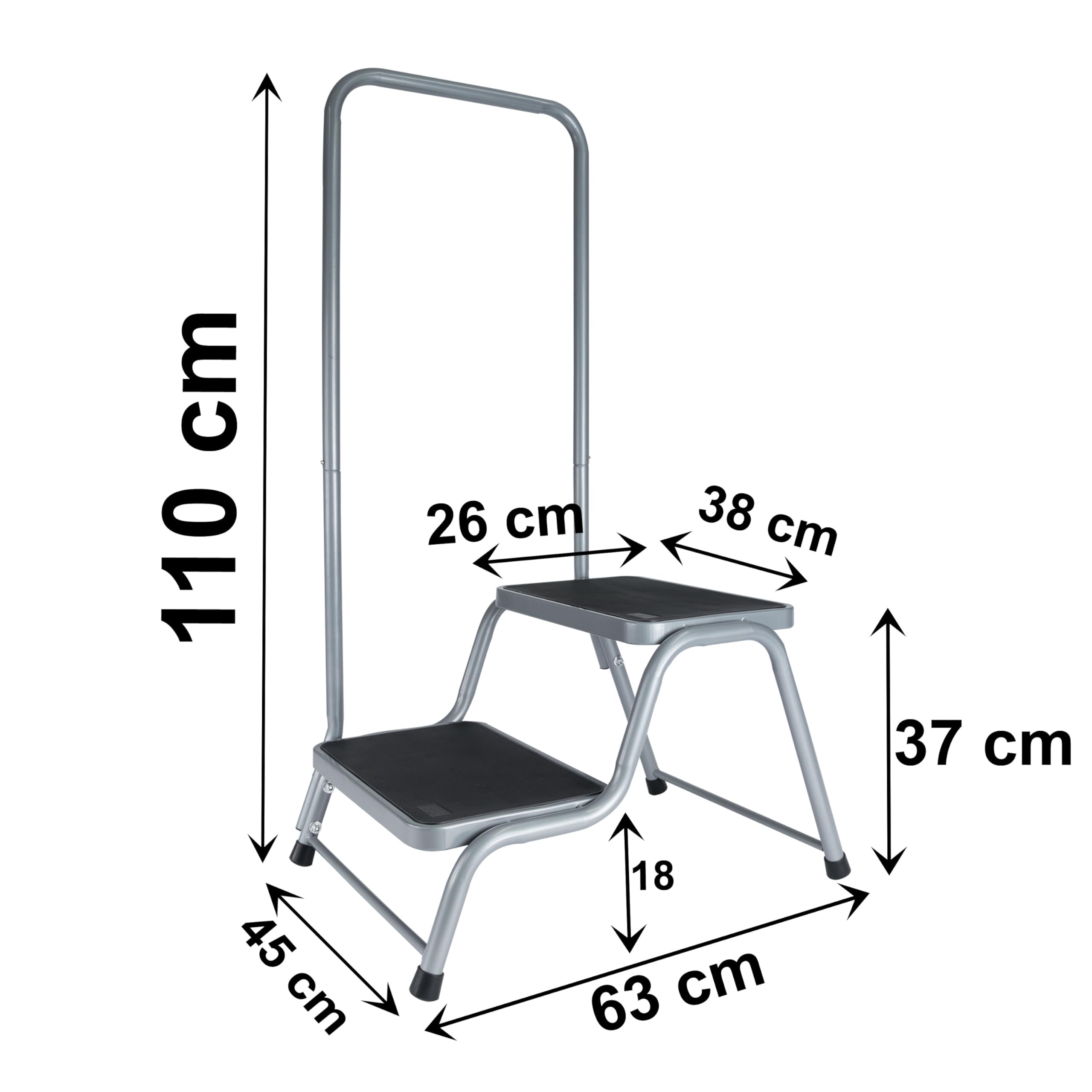 Drabina przyczep kempingowych 2 stopnie drabiny 45x64x38cm uchwytem 150kg