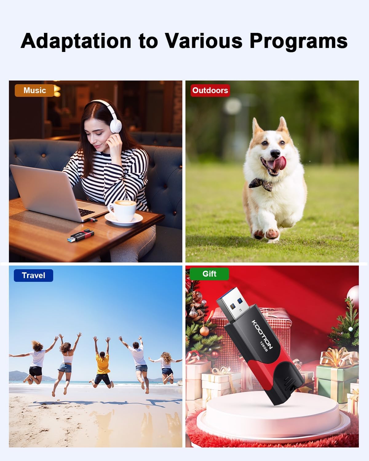 KOOTION 128 GB USB 3.0 Flash Drive Thumb Retractable 128G Zip Drive... - 第 22/39 張圖片
