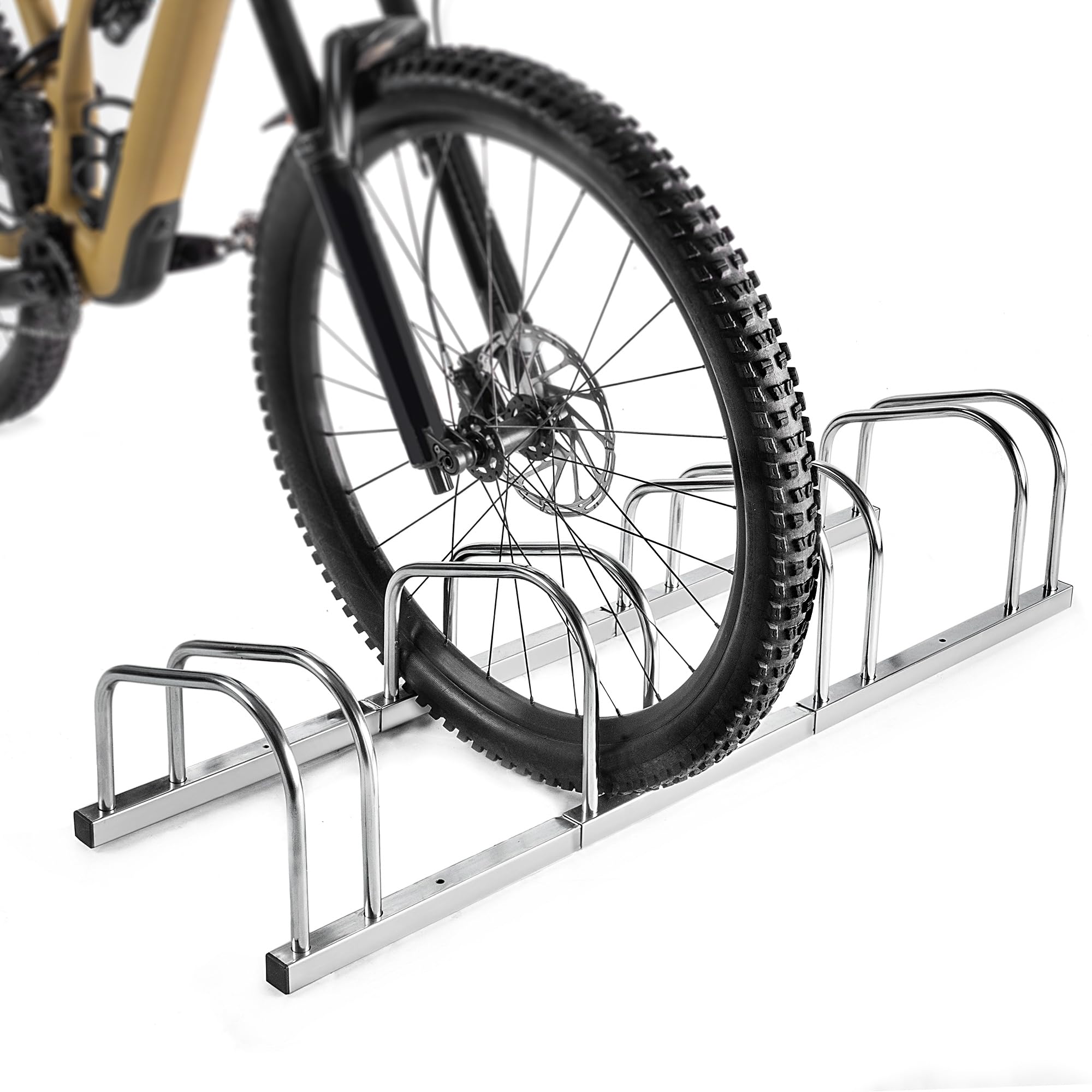 KADAX Support de vélo pour 4 vélos au sol ou au mur, en acier galvanisé pour pneus de jusqu'à 65 mm de largeur, support de vélo