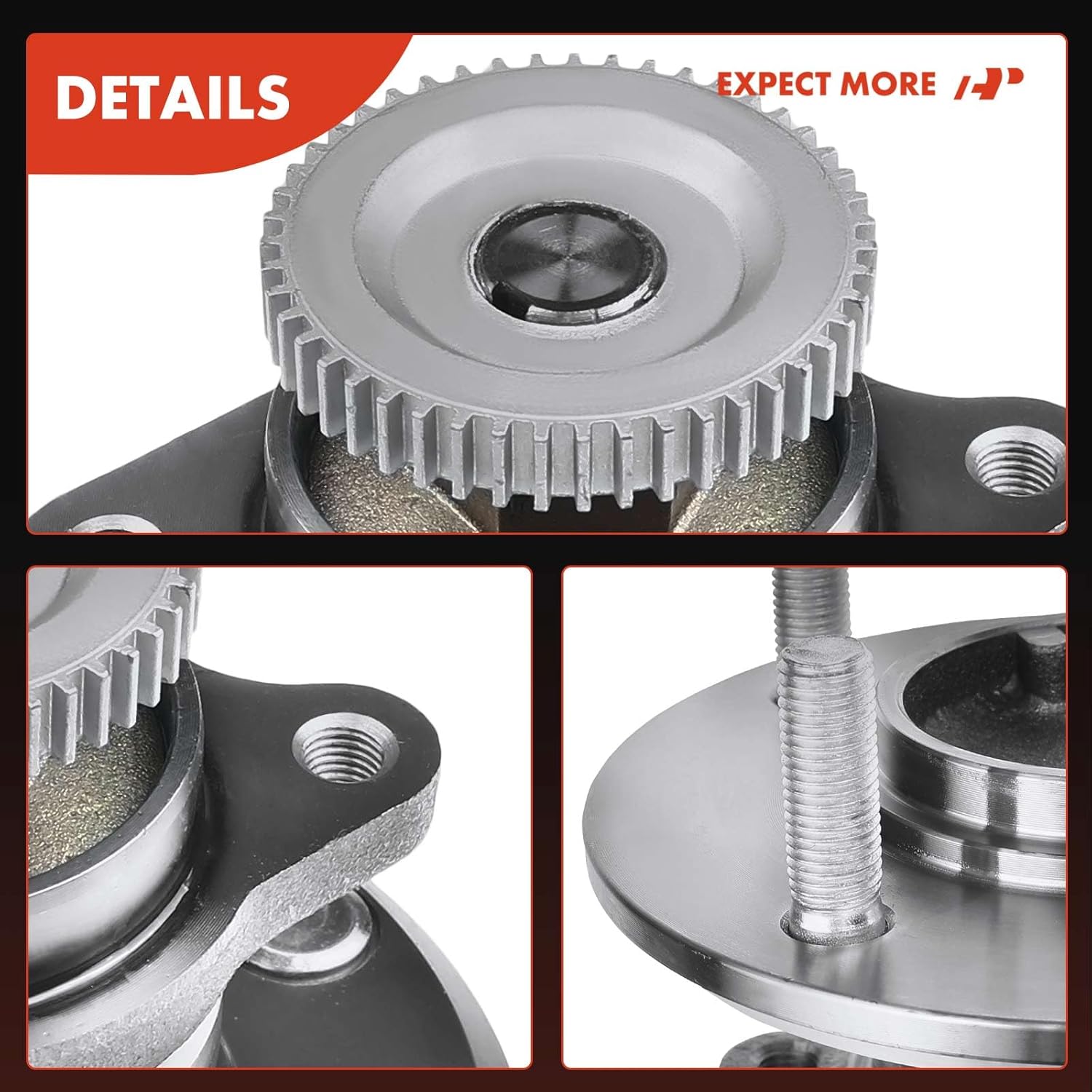 A-Premium Rear Wheel Bearing and Hub Assembly with ABS Ring & 4-Lug Compatible with Hyundai Sonata 1999-2005 & Kia Optima 2001-2006, Magentis 2001-2006, 4-Wheel ABS Only