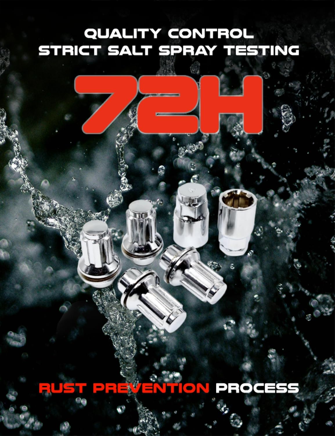 Set of 4 14x1.5 Veritek OEM Style Factory Replacement Chrome Lug Nut Wheel Locks w/ 2 Keys for Toyota Sequoia Landcruiser Tundra Lexus LX