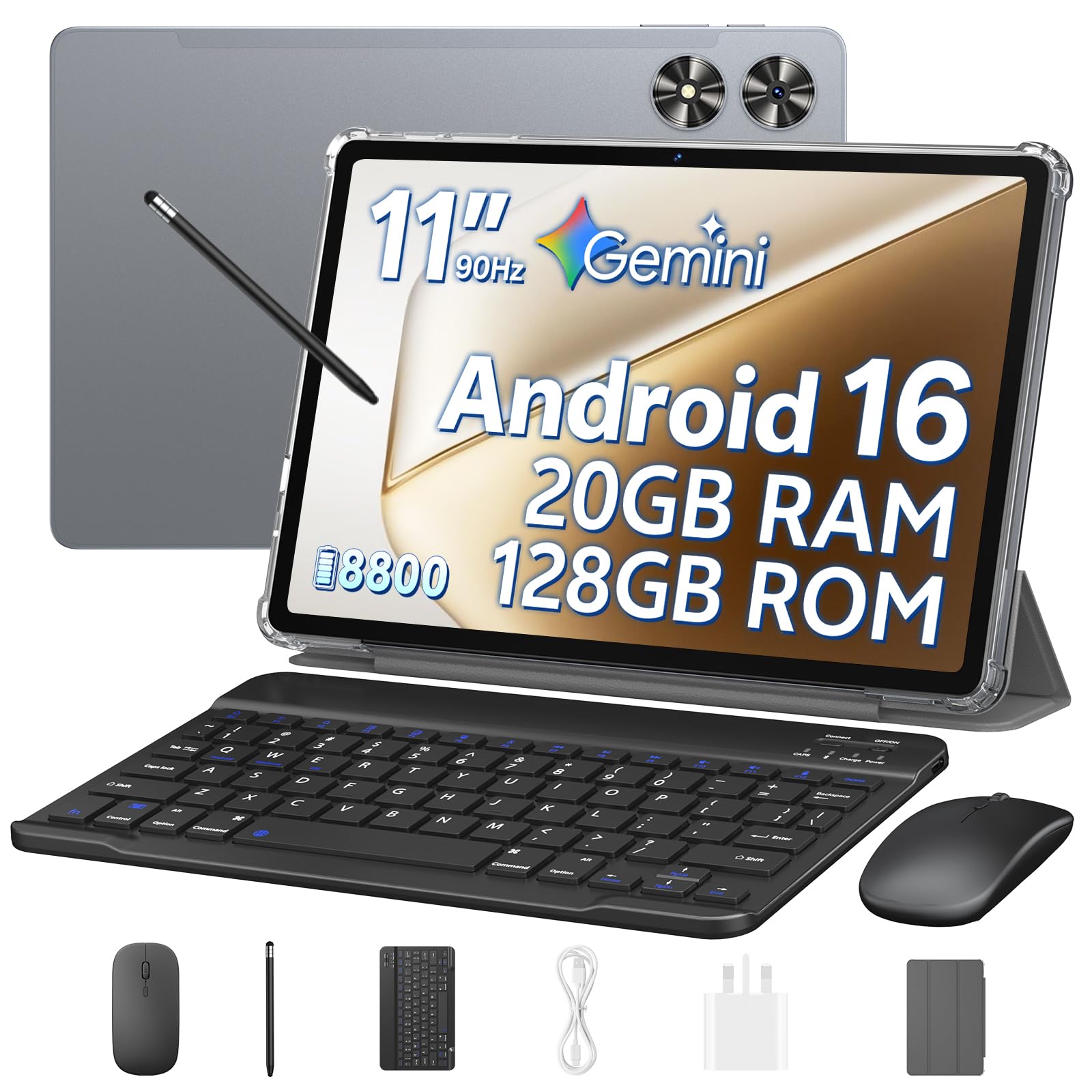 11 Inch Tablet, Android 16 Tablet With 20GB RAM+128GB ROM (1TB