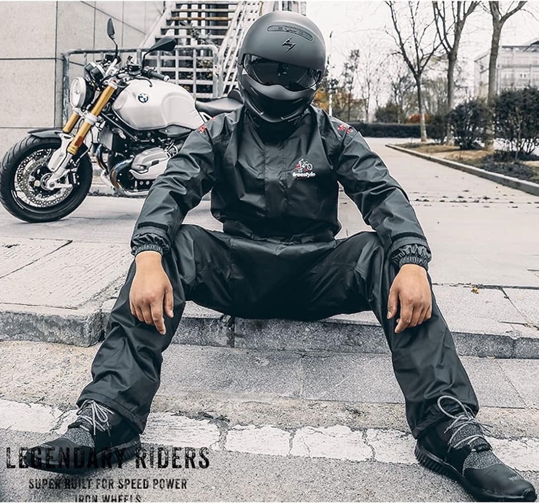 Amazon | [murfeko] バイク用レインウェア メンズ 上下 レインスーツ