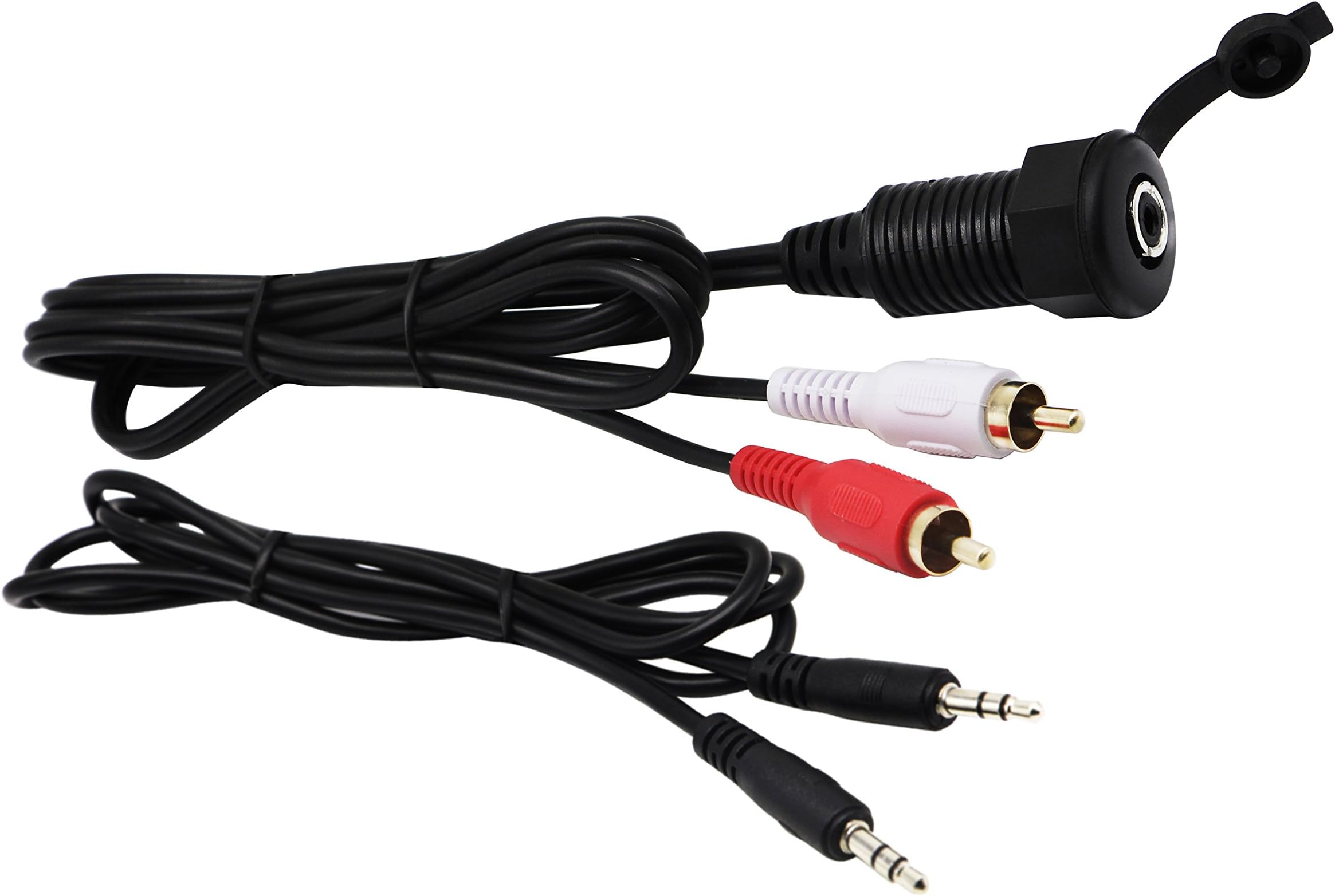 zdyCGTime 3.5MM AUX Panel Mount Cable 3.5mm Extension Mount, Dash Mount, Flush Mount, Panel Mount Cable, for Car, Boat, Motorcycle (1M)