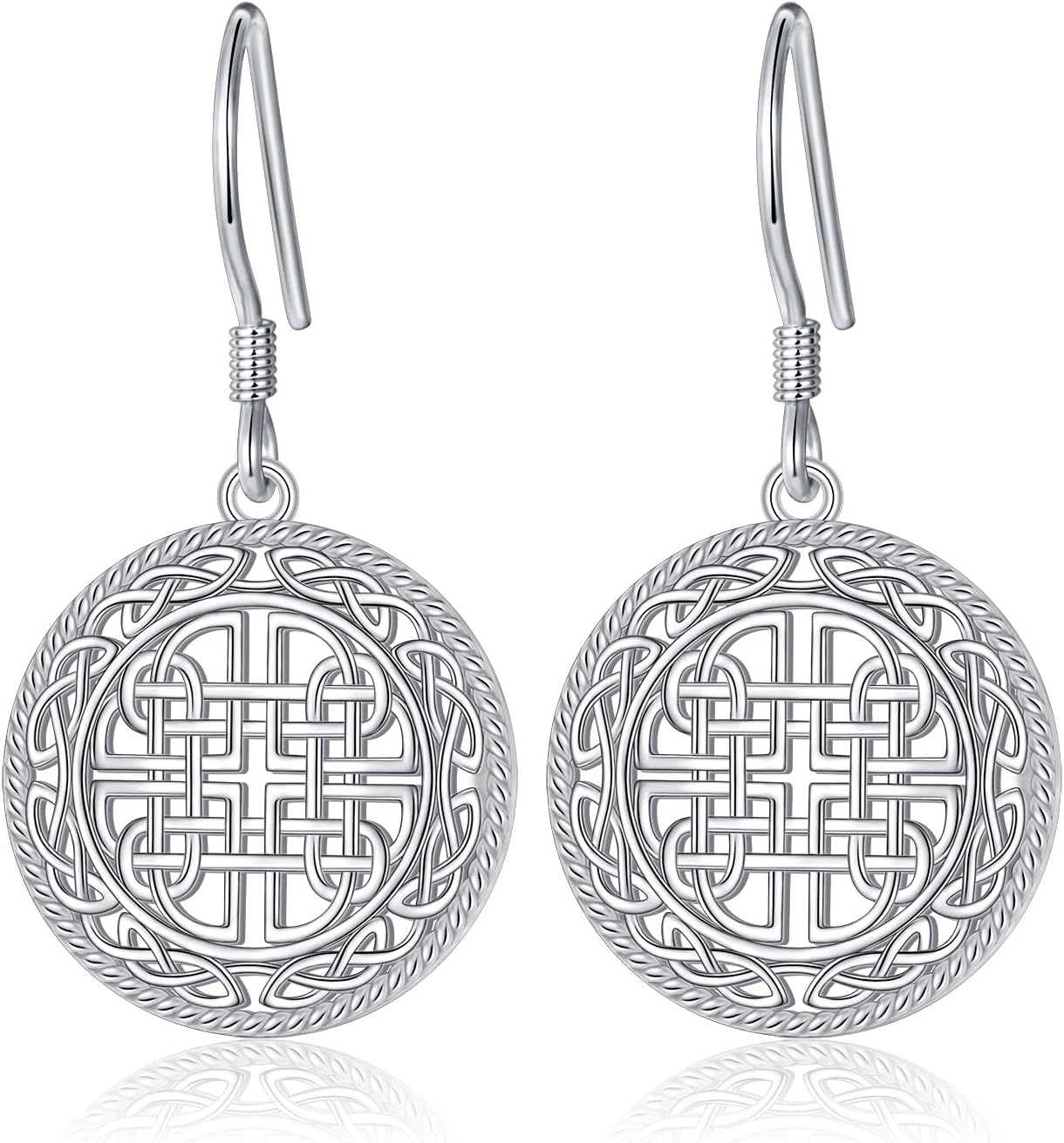 S925 Sterling Silver Jewelry Dara Knot Good Luck Irish Medallion Oak Earrings Jewelry for Women