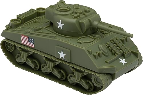 BMC WW2 Sherman M4 Tank - OD Green 1:32 Vehículo militar para hombres de plástico del ejército Od Green,Verde bosque