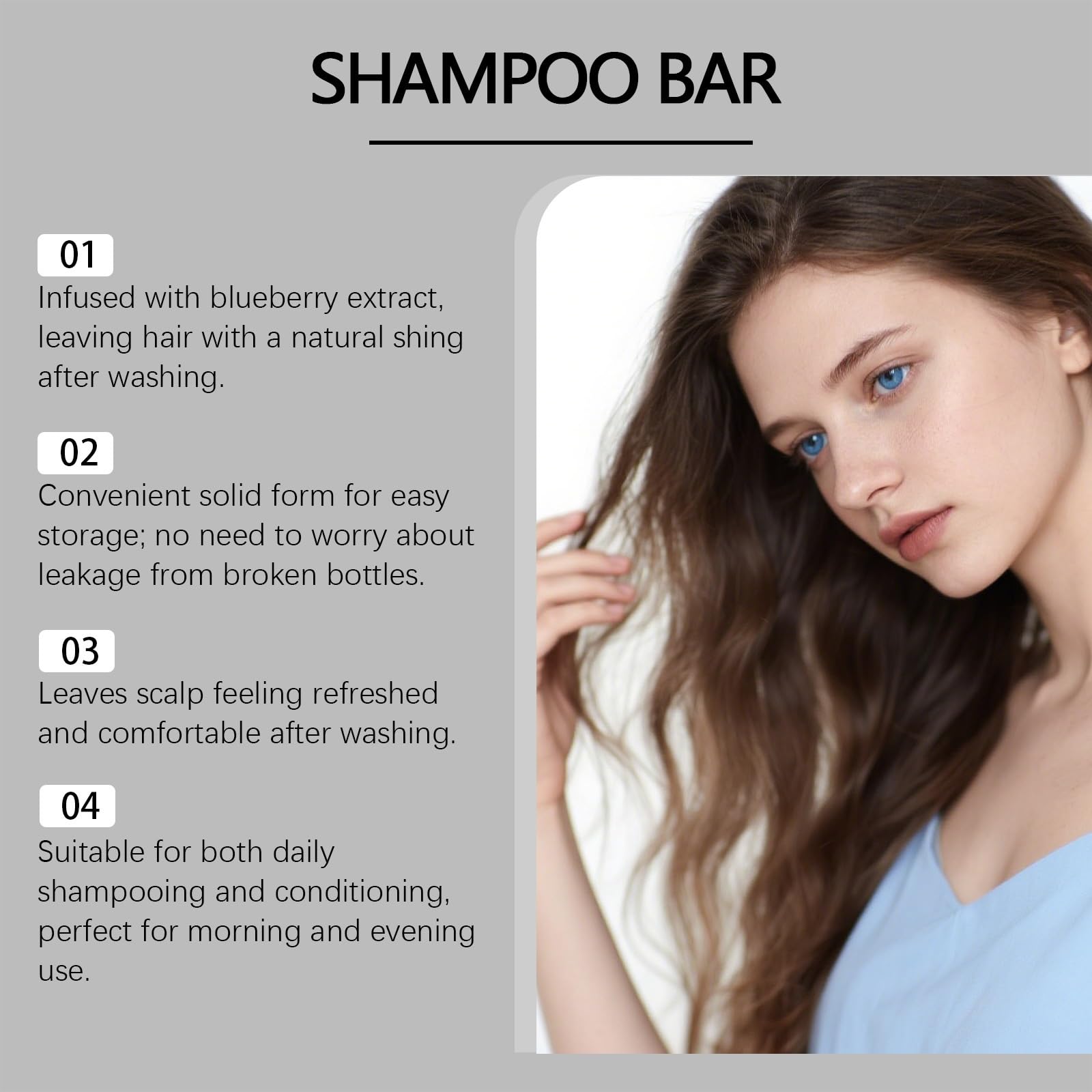 Blueberry Field Shampoo und Conditioner Bar Set, Blaues Shampoo, 60G (6PCS)