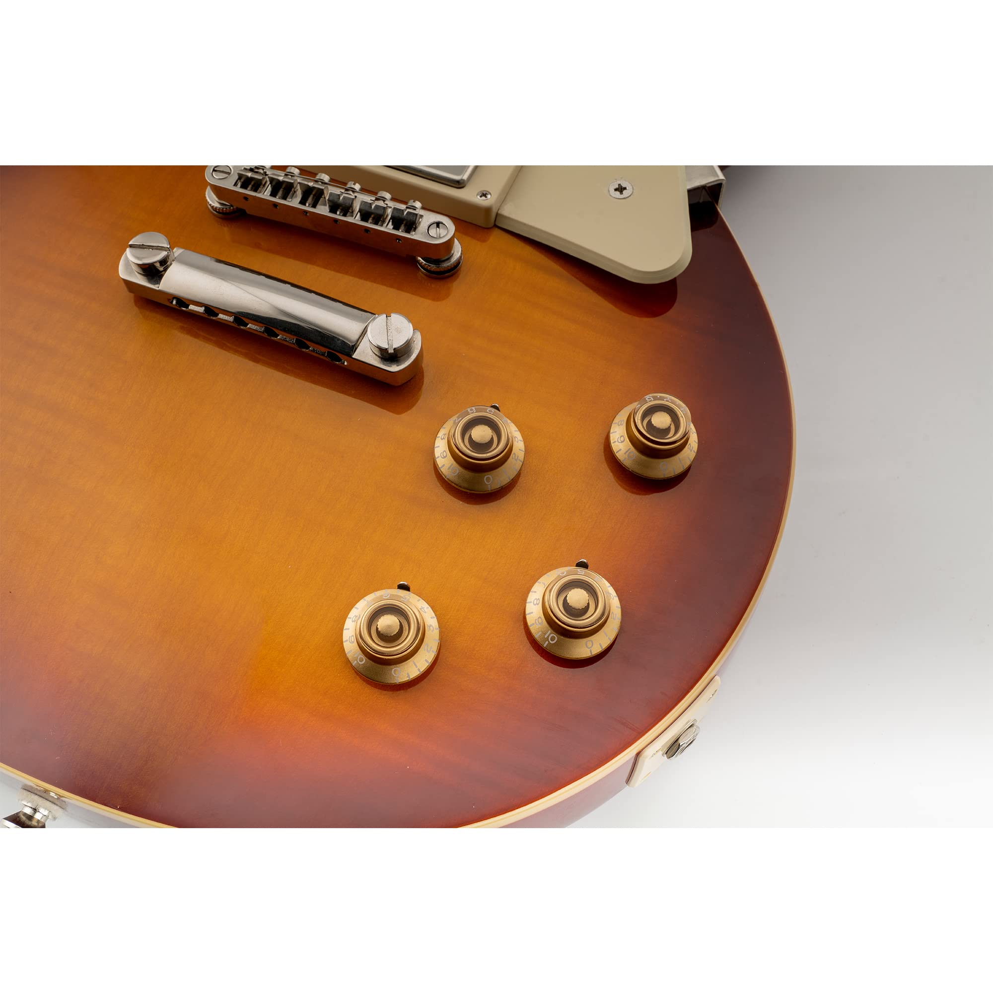 Musiclily Pro Metryczna Gałka Potencjometru Top Hat Knobs do Gitary typu Les Paul, Złoty (4 szt.)