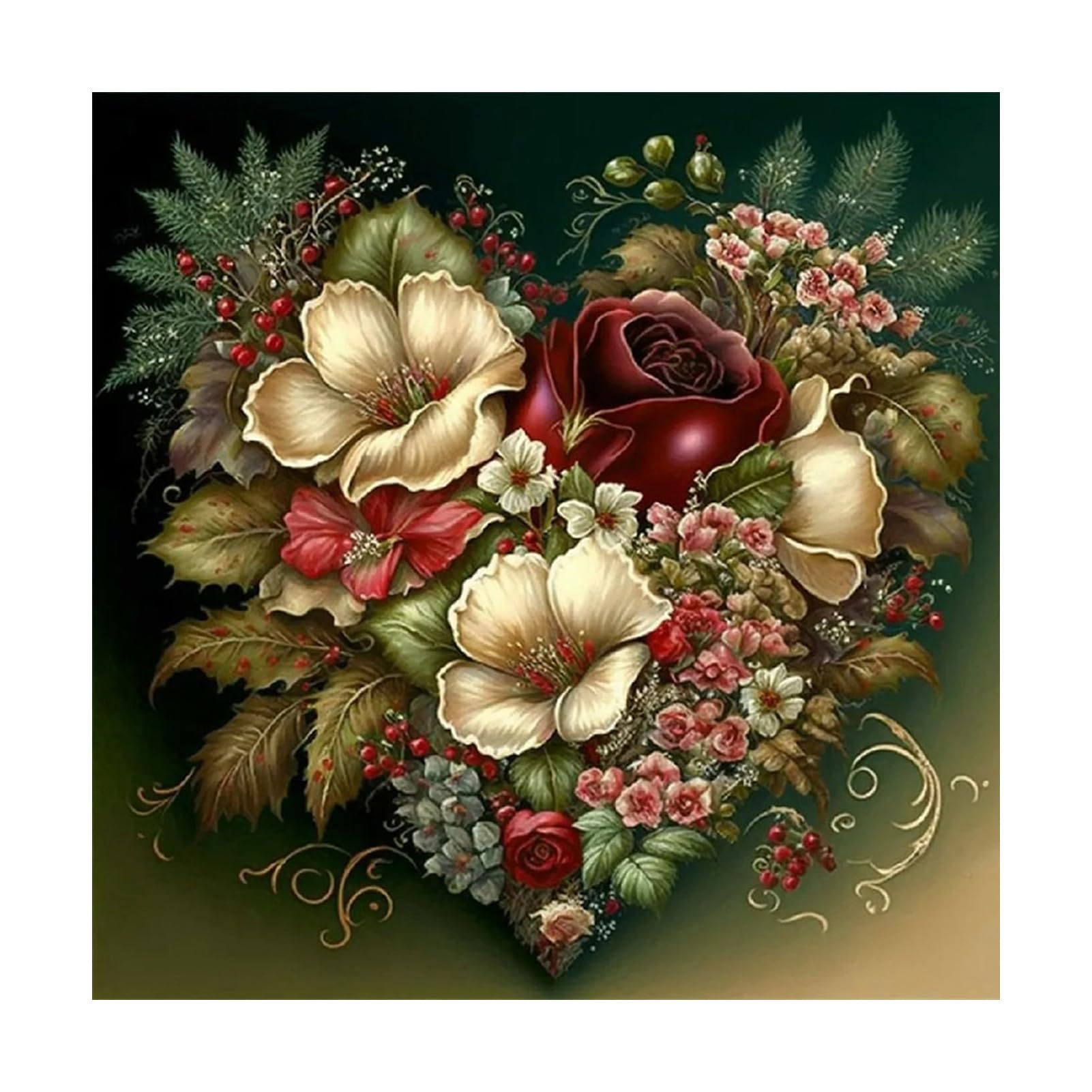 YALKIN DIY Diamond Painting Kits for Adults, 5D Flower Diamond Art with Round Drills Full Drill Gem Painting Set for Home Wall and Gifts 12 x 12 inch (30x30CM)