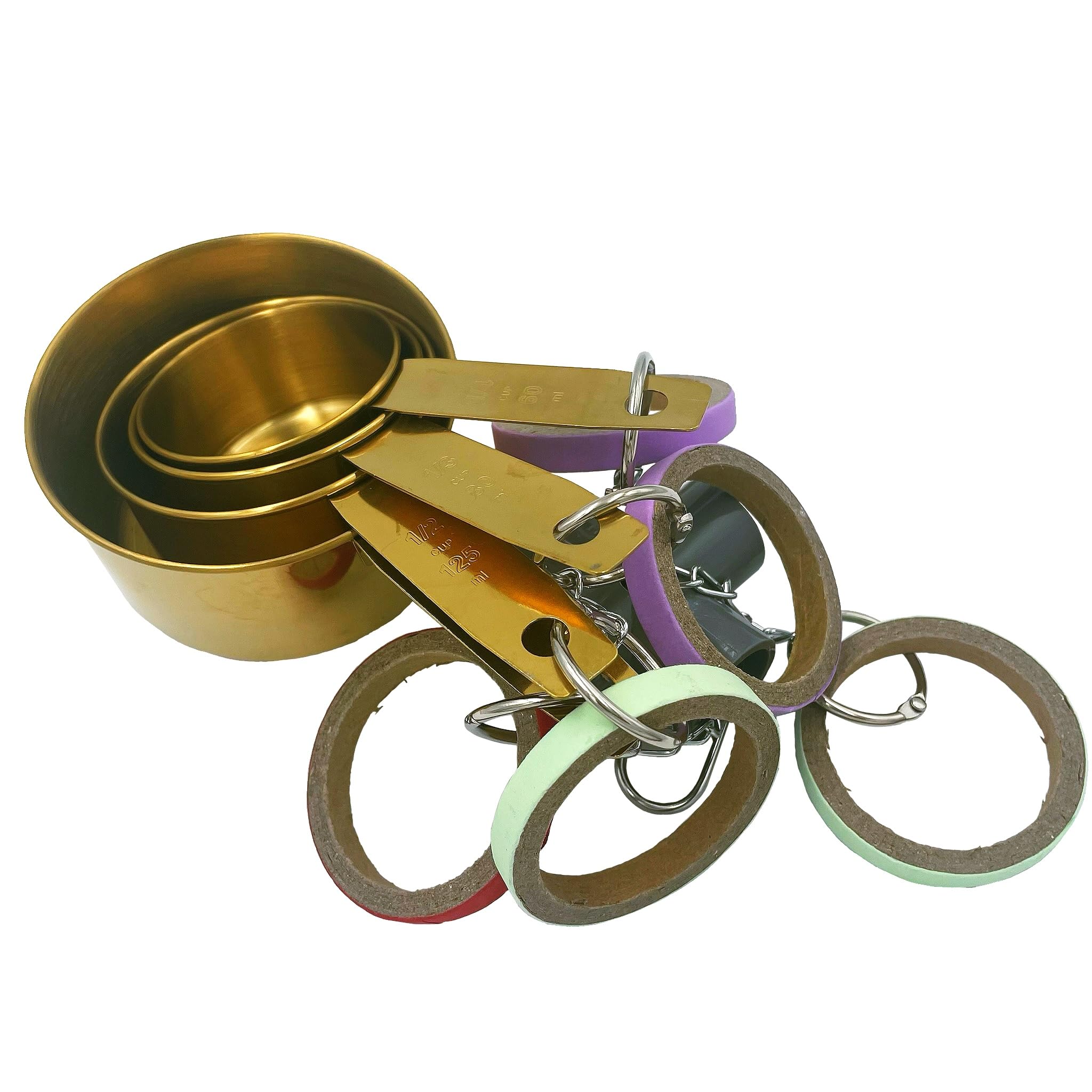 Parrot Toys for Medium & Large Birds - Stainless Steel Golden Chew Cups, Foraging Cardboard Bagel - Cockatoo, African Grey, Amazon, Mini Macaw, Eclectus - Durable Bird Enrichment Toys - image 4