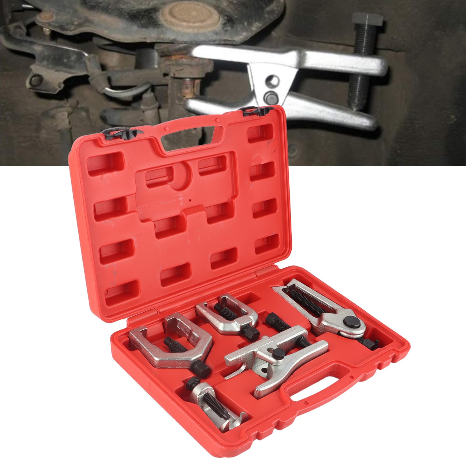 Kit di Servizio Sospensione Anteriore da 5 Pezzi, Set di Estrattori per Giunti Sferici in Acciaio, Facile da Usare per Meccanici e Riparazioni Auto Fai-da-te