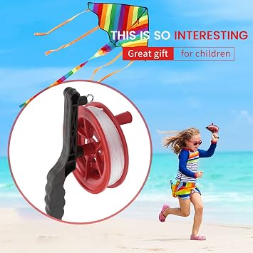 100M Twisted String Line Red Wheel Kite Reel Winder