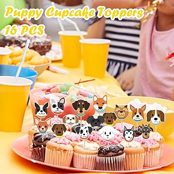 確認用　犬のカップケーキ Amazon.co.jp: MEETINGU ドッグトッパー - 16個 犬の顔と子犬の