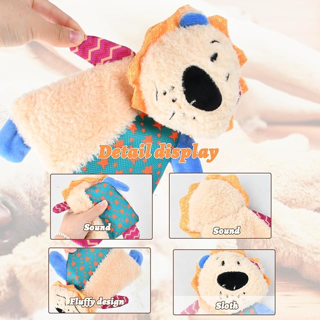 Foto 5 de 7 de QINGZY Juguete para Perros sin Relleno, Peluche Chirriante con Papel Arrugado para Cachorros y Perros Pequeños
