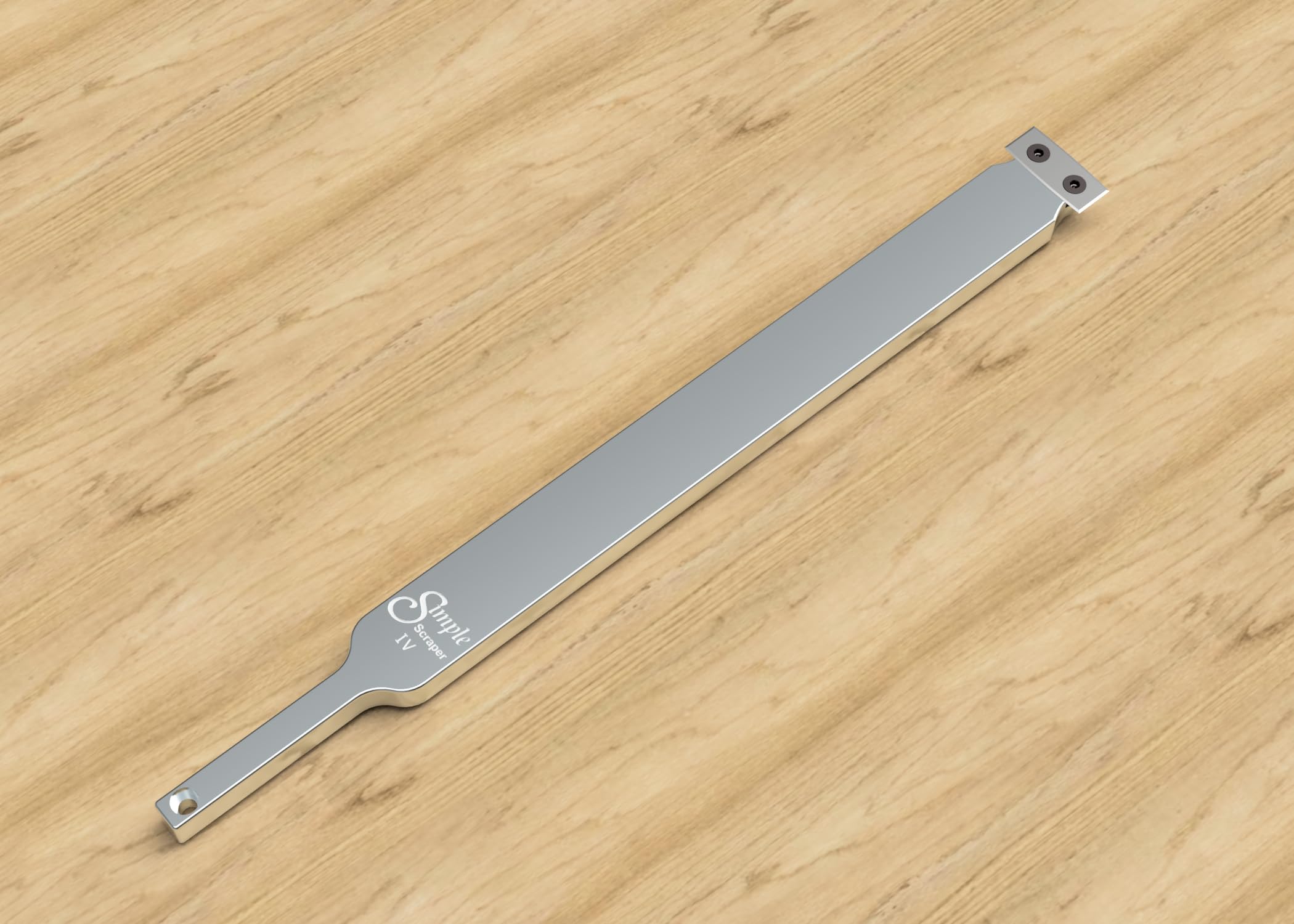 Simple Woodturning Tools Simple Scraper IV 12" long carbide scraper for deeper hollowing, flat bottom wood turned boxes & bowls, USA Made (Unhandled,