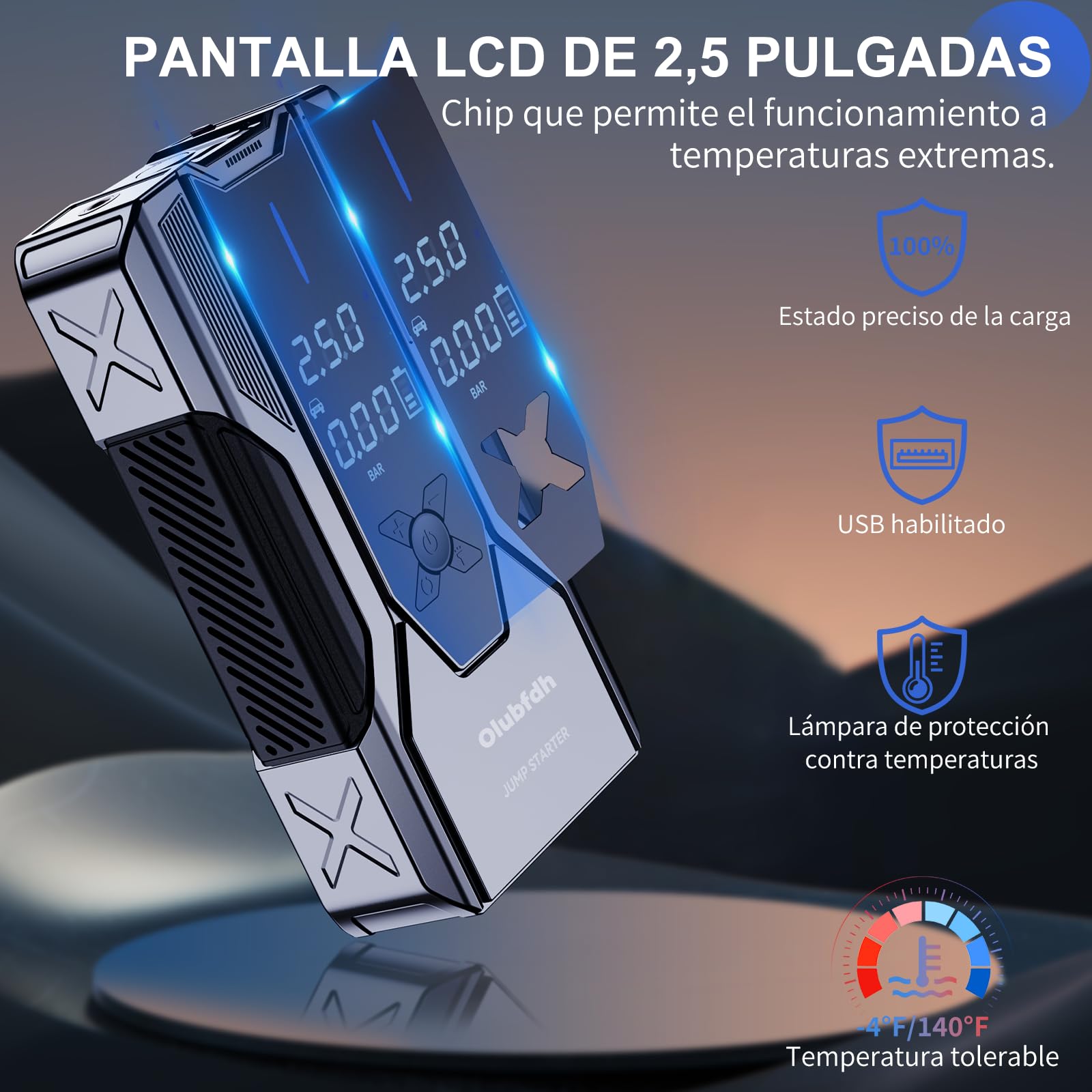 Avviatore Batteria Auto 4000A,Avviatore Emergenza per Auto12V con LCD, Booster Avviamento con Compressore 150PSI (per 7.0L GAS e 5.5L DIESEL),Jump Starter 65W Carica Rapida, Torcia a LED