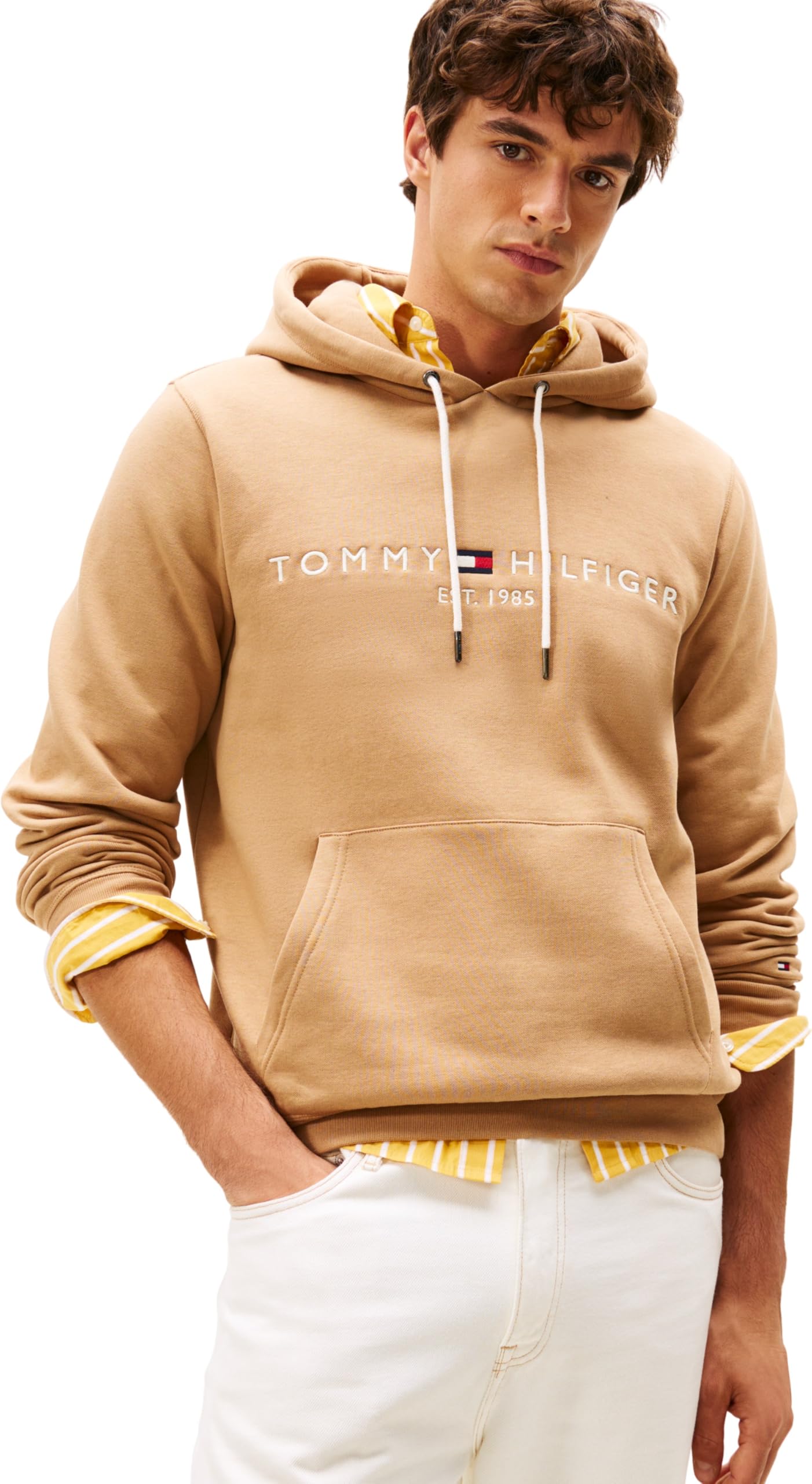 Tommy Hilfiger Men's Logo Hoodie - Timeless Camel - S