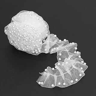 2 Peças De Fita De Renda De Organza De 2 Camadas, Fita De Renda De Organza De Cetim, Tecido Branco Com Bordas, Comprimento Cortável De 6 Cm De Largura Faça Você Mesmo Fita De Renda Branca Com Imitação