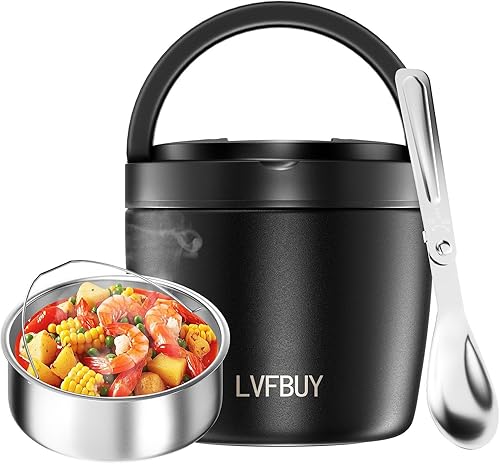 Tarro de alimentos aislado al vacío de 32 onzas para adultos, termo de alimentos a prueba de fugas para comida caliente con cuchara, para oficina y