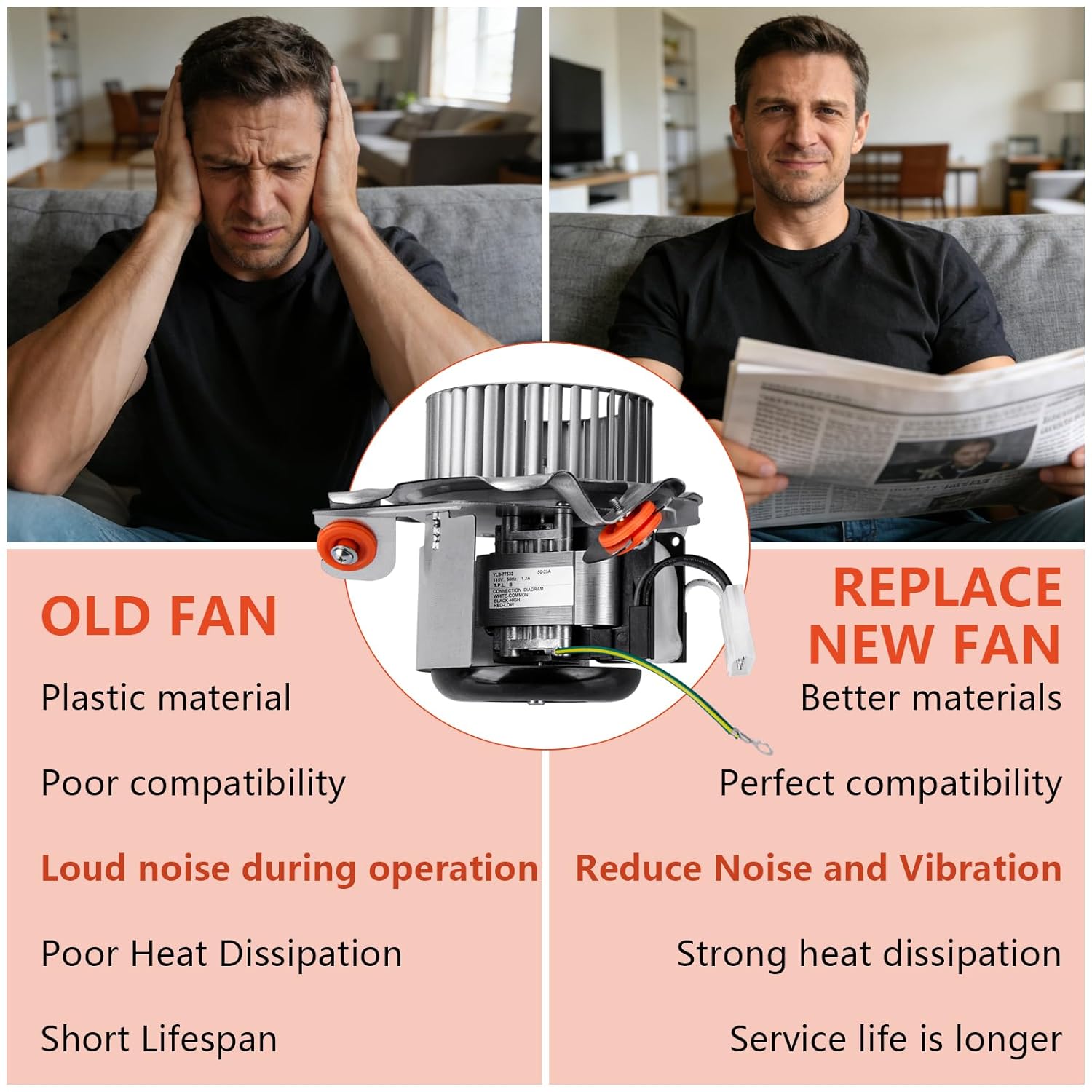 326628-762, HC21ZE126A Furnace Draft Inducer Motor Assembly Compatible with Carrier Bryant Payne | Winter HVAC Maintenance & for Home Heating System Exhaust Vent Motor | For 347822-762, J238-112-11203