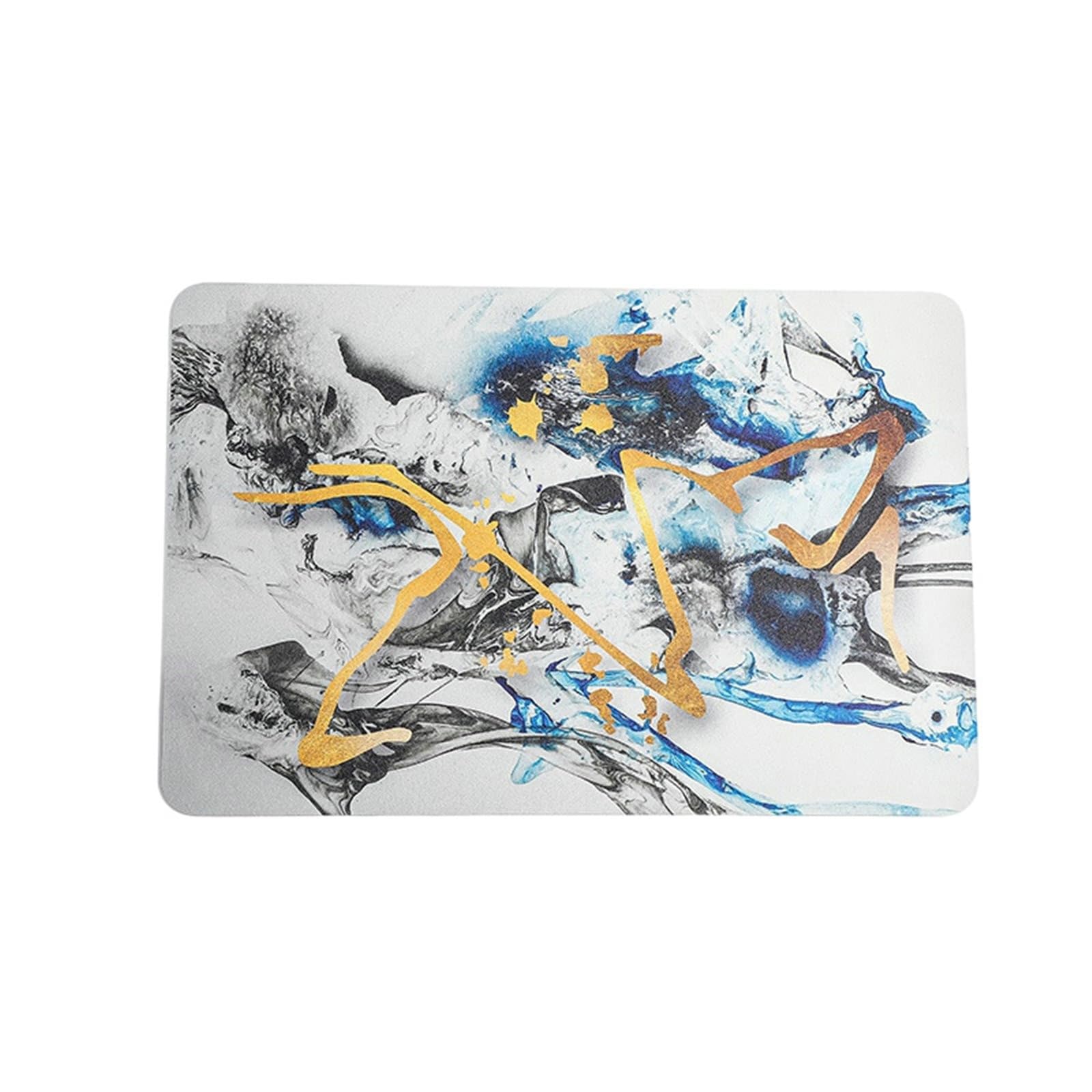 AMDXD Lot de 6 sets de table lavables élégants carrés en PVC - Impression abstraite moderne - Résistants à la chaleur - Lavables - Multicolore - Pour cuisine, table à manger, hôtel, 45 x 30 cm