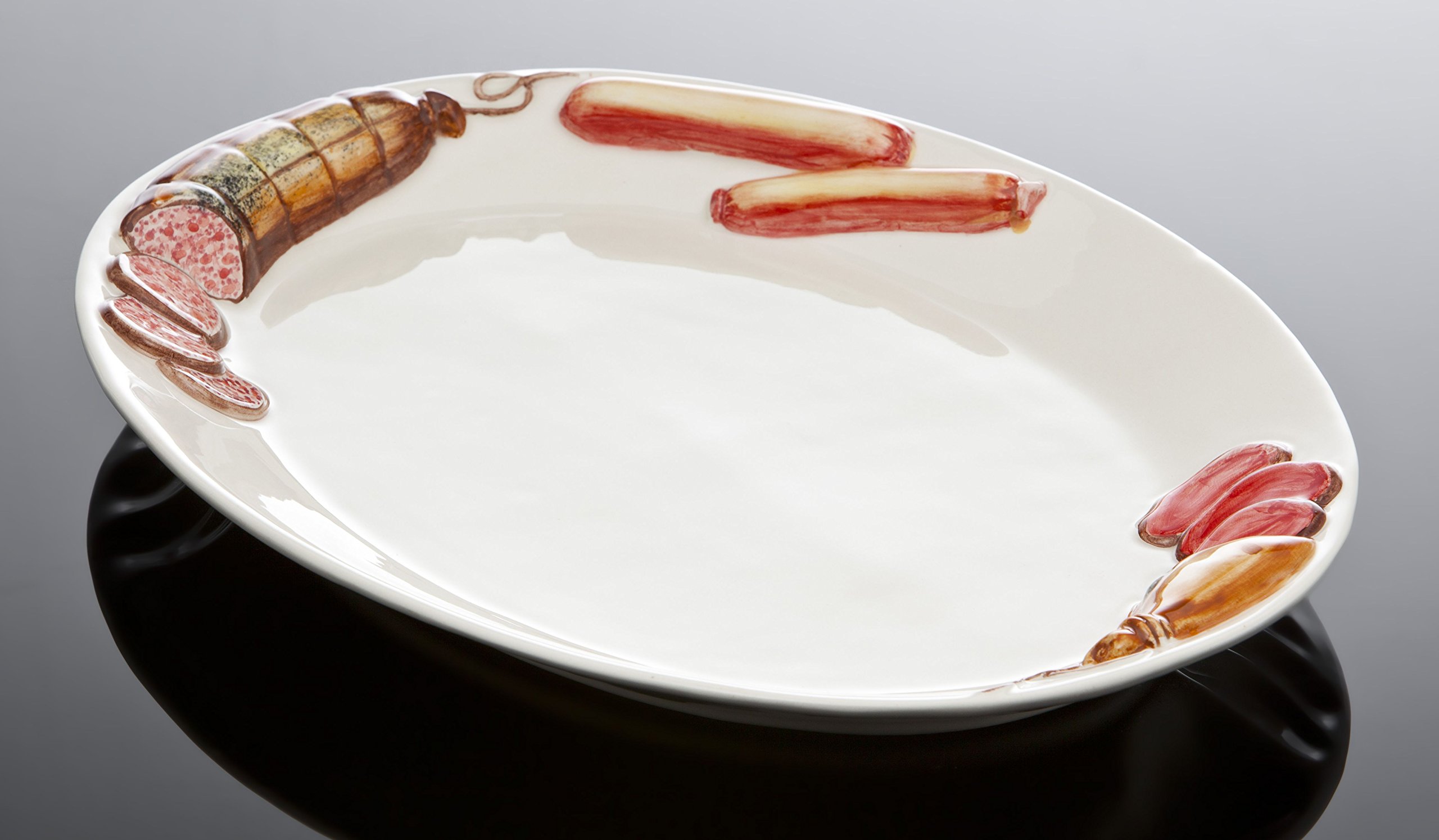 Bassano italienische Keramik große ovale Wurst Servierplatte 44x32