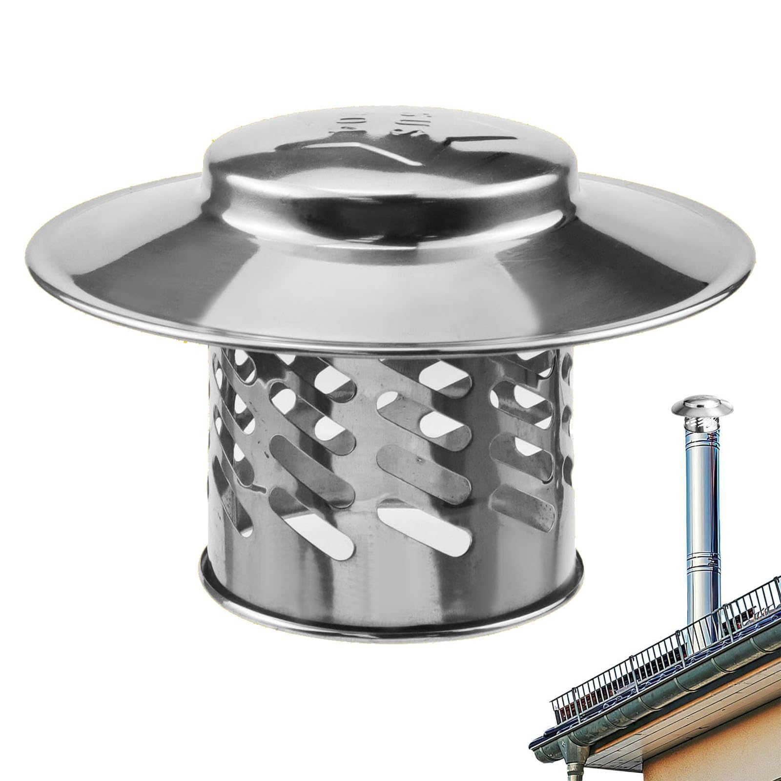 Tapa de techo de acero inoxidable resistente a la intemperie para rejillas de ventilación, cubierta de chimenea, tapa de chimenea para chimenea, cubierta de tubería de estufa, cubierta de persecución
