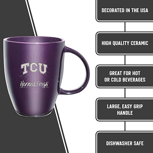 Vista 55 de Rico Industries NCAA - Taza de cerámica con grabado láser, 18 onzas, café y té