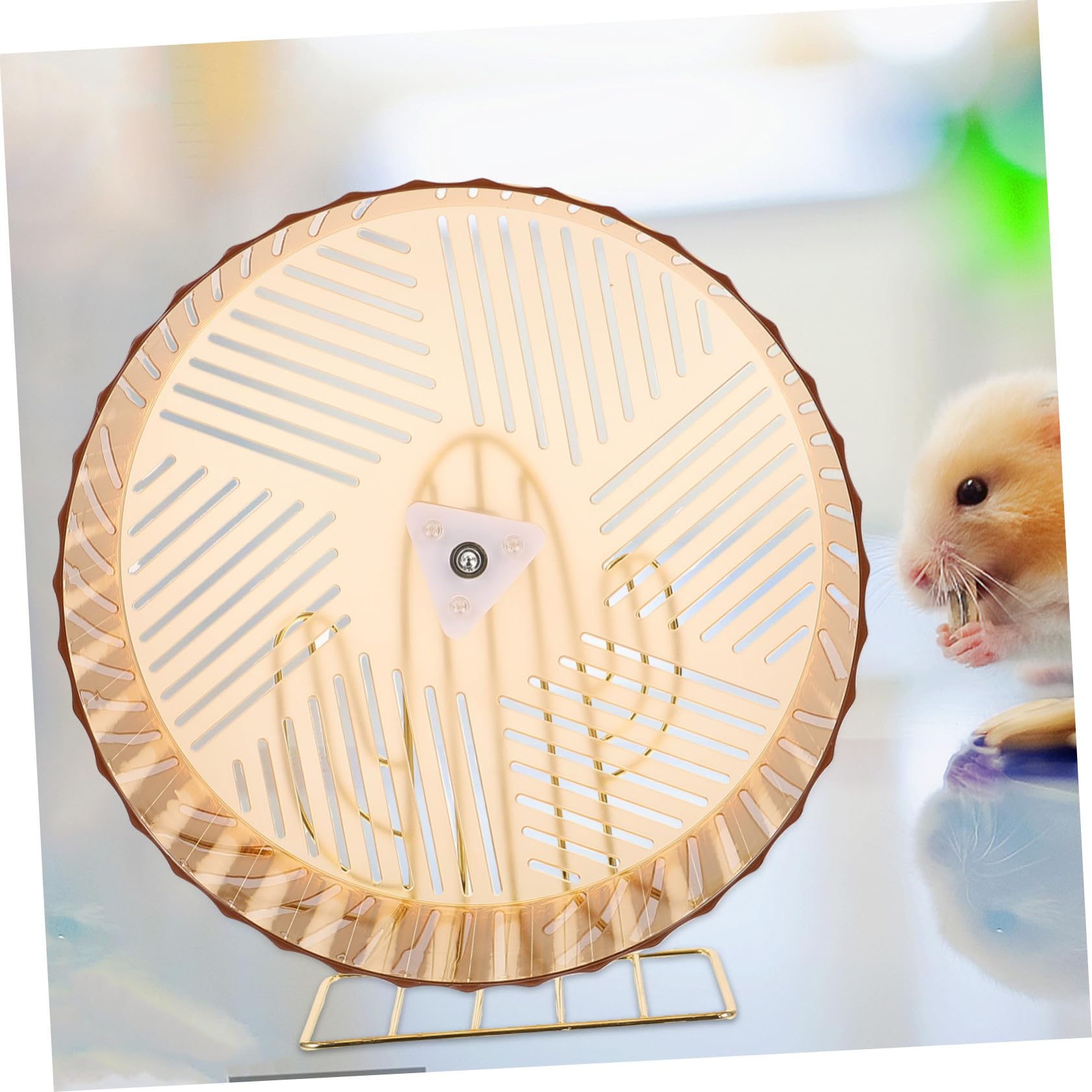 Hohopeti Rueda para Hamster Silenciosa Base Estable de Aleación y Plástico, Juguete Compacto para Ejercicio en Jaulas de Pequeños Animales y Chinchillas
