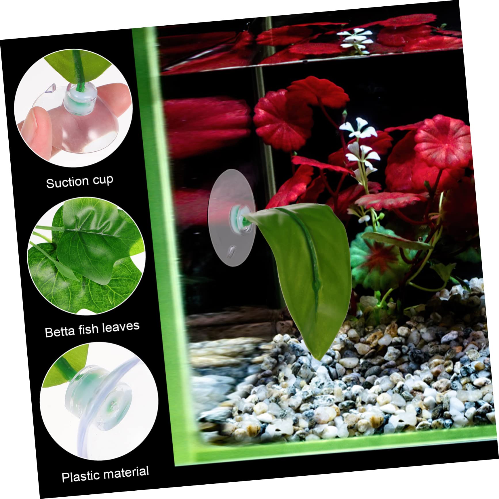 ABOOFAN 40 Piezas Hojas de pecera Juguetes de Betta para Tanque pequeño Decoraciones de terrario decoración Accesorios para peceras Plantas Betta Hojas de Betta Acuario Hamaca lámina