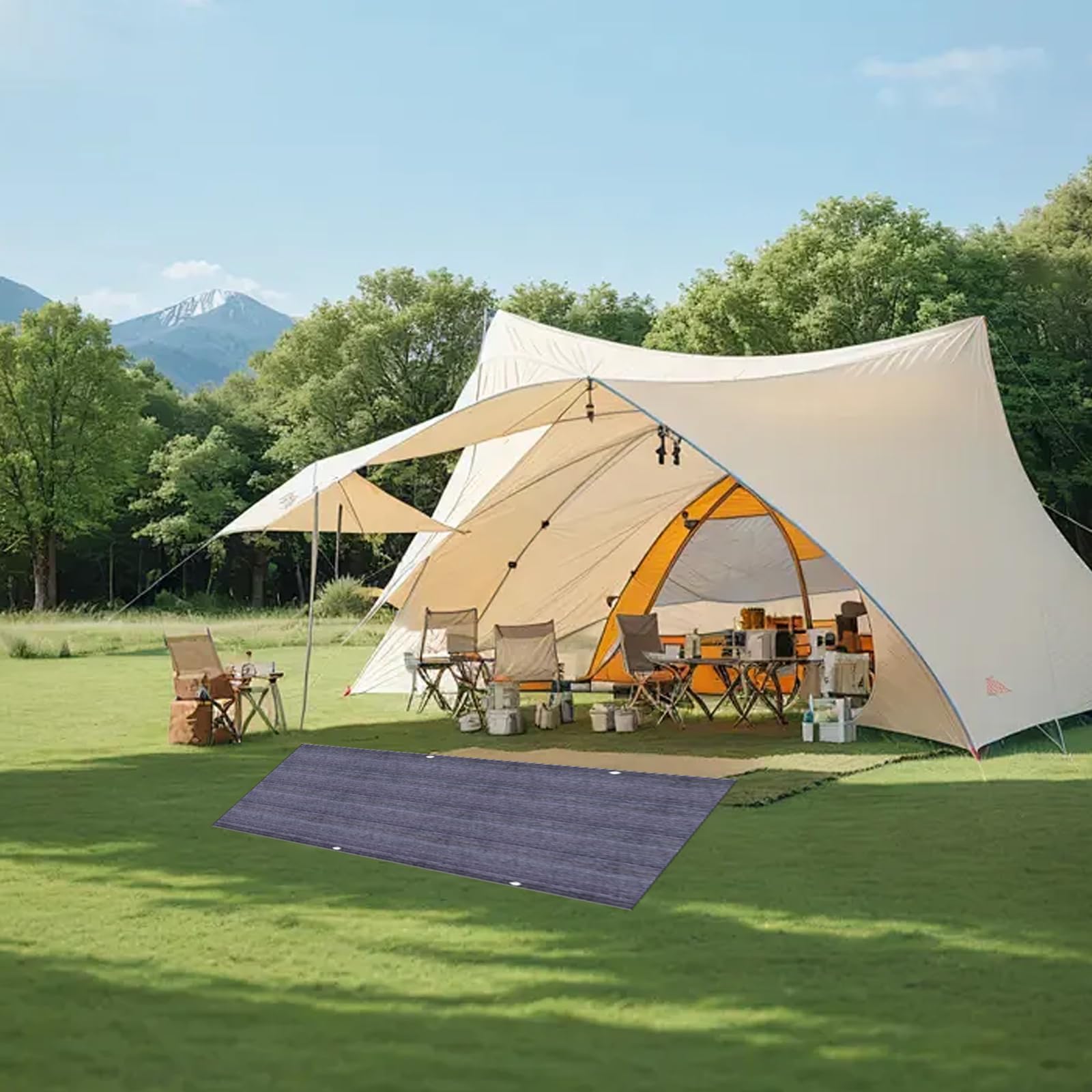 DAZZTIME Outdoor Teppich,Vorzeltteppich mit Ösen 2.5x6,Vorzeltteppich Markisenteppich,Hochwertiger Camping Teppich,Atmungsaktiv rutschfest Zeltteppich,Outdoor Camping,für Wohnmobil und Wohnwagen