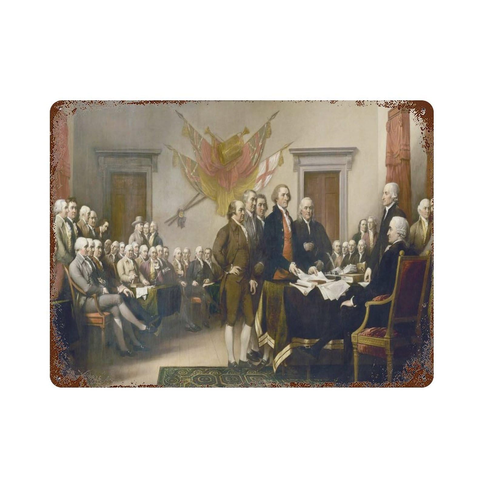 xiaoxiaoshen The Declaration of Independence, July 4th, Patriotic American Art. Wall Decor Art Metal Tin Poster Modern Home Decor Art Home Bar Shop Decorations Vintage Sign 30x40cm