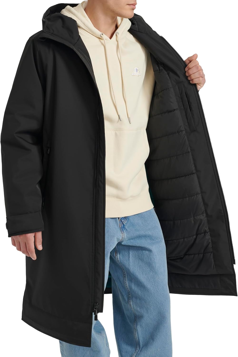 Champion Men's Full-length Sideline Hooded Jacket With Quilted Lining - Image 6
