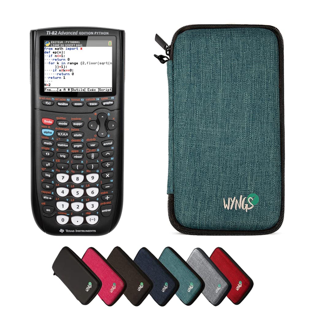 CALCUSO Ensemble de Base Turquoise avec Calculatrice Graphique TI-82 Advanced Python Edition