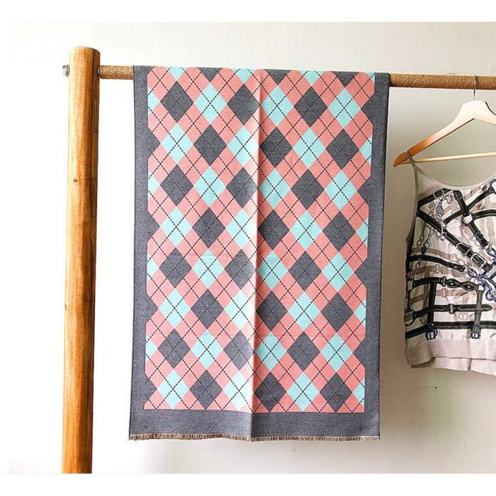 Châle écharpe femme chaud pour le bureau et les sorties d'hiver en jacquard rhombique