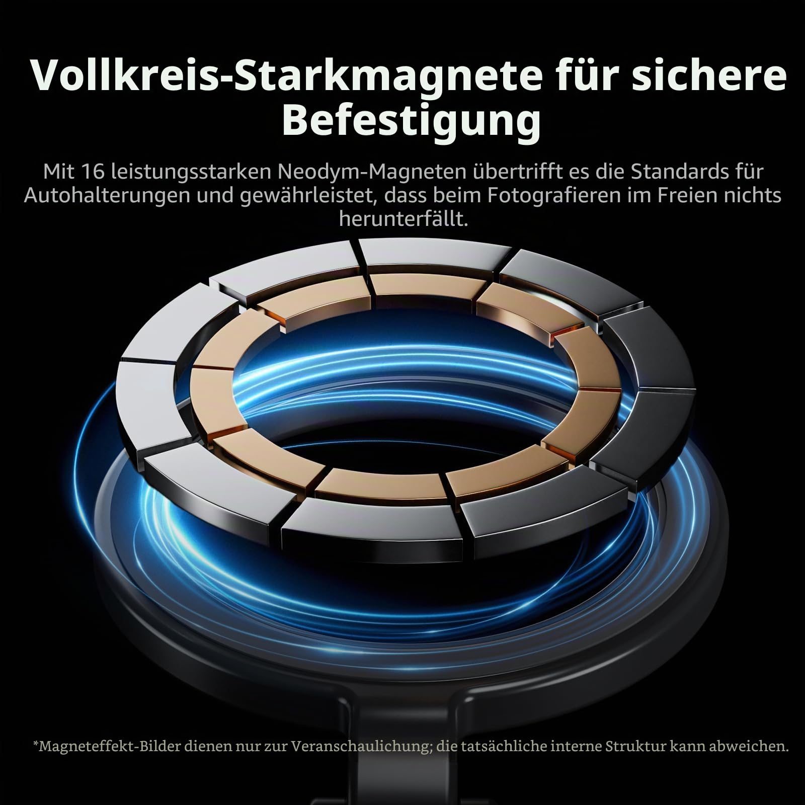 TELESIN° Magnetischer Hals Telefon Selfie Halter, POV/VLOG Magnetische Halskette für Mobiltelefone für Magsafe Hals Telefonhalter für iPhone 15 14 13 Pro 12 Max Android (Grau)